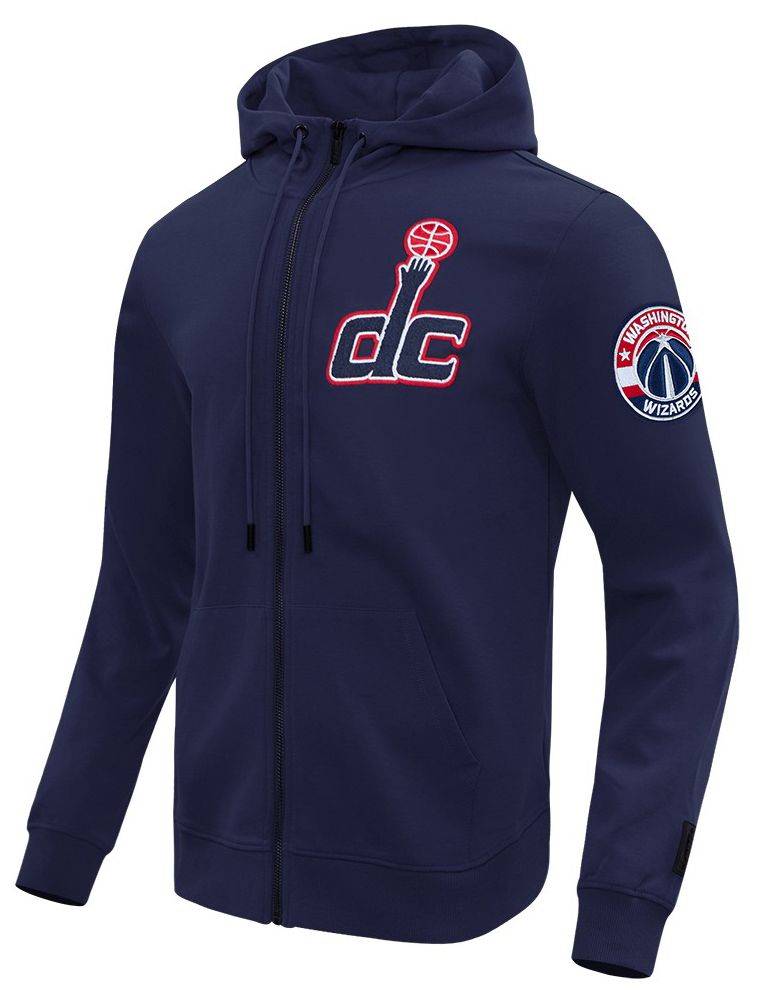 Pro Standard Men's Washington Wizards Navy Classic Chenille Full Zip Hoodie product image