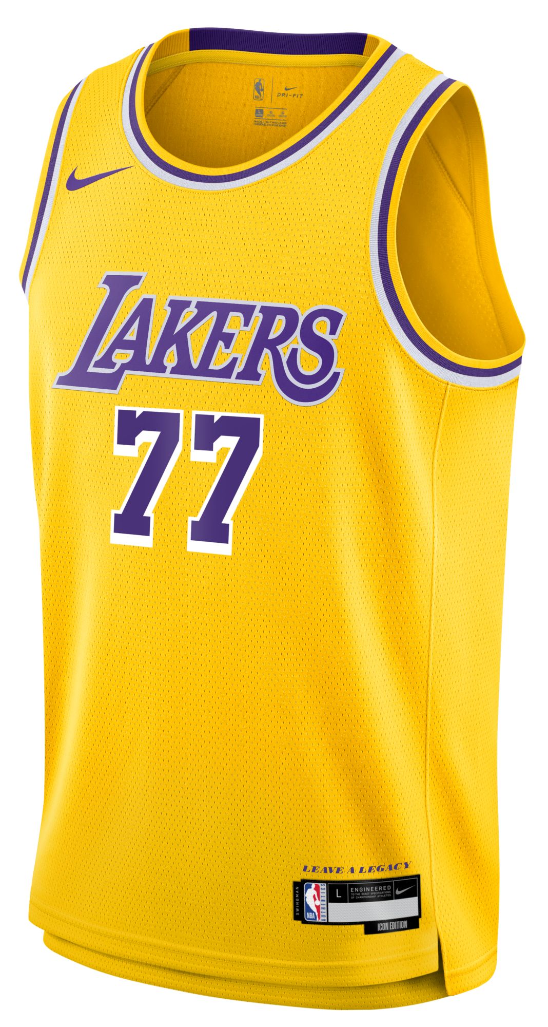 Nike Youth Los Angeles Lakers Luka Doncic #77 Yellow Swingman Icon