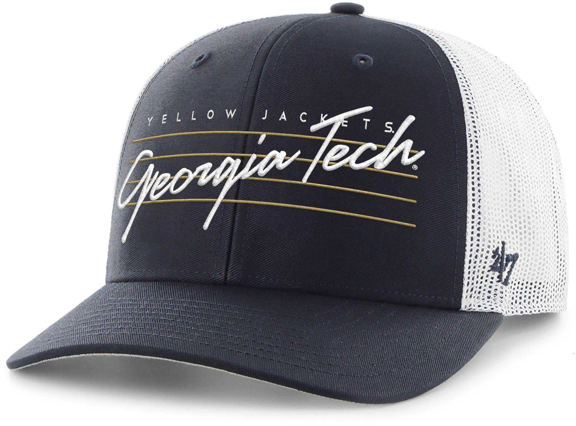 '47 Adult Georgia Tech Yellow Jackets Navy Downburst Adjustable Trucker Hat product image