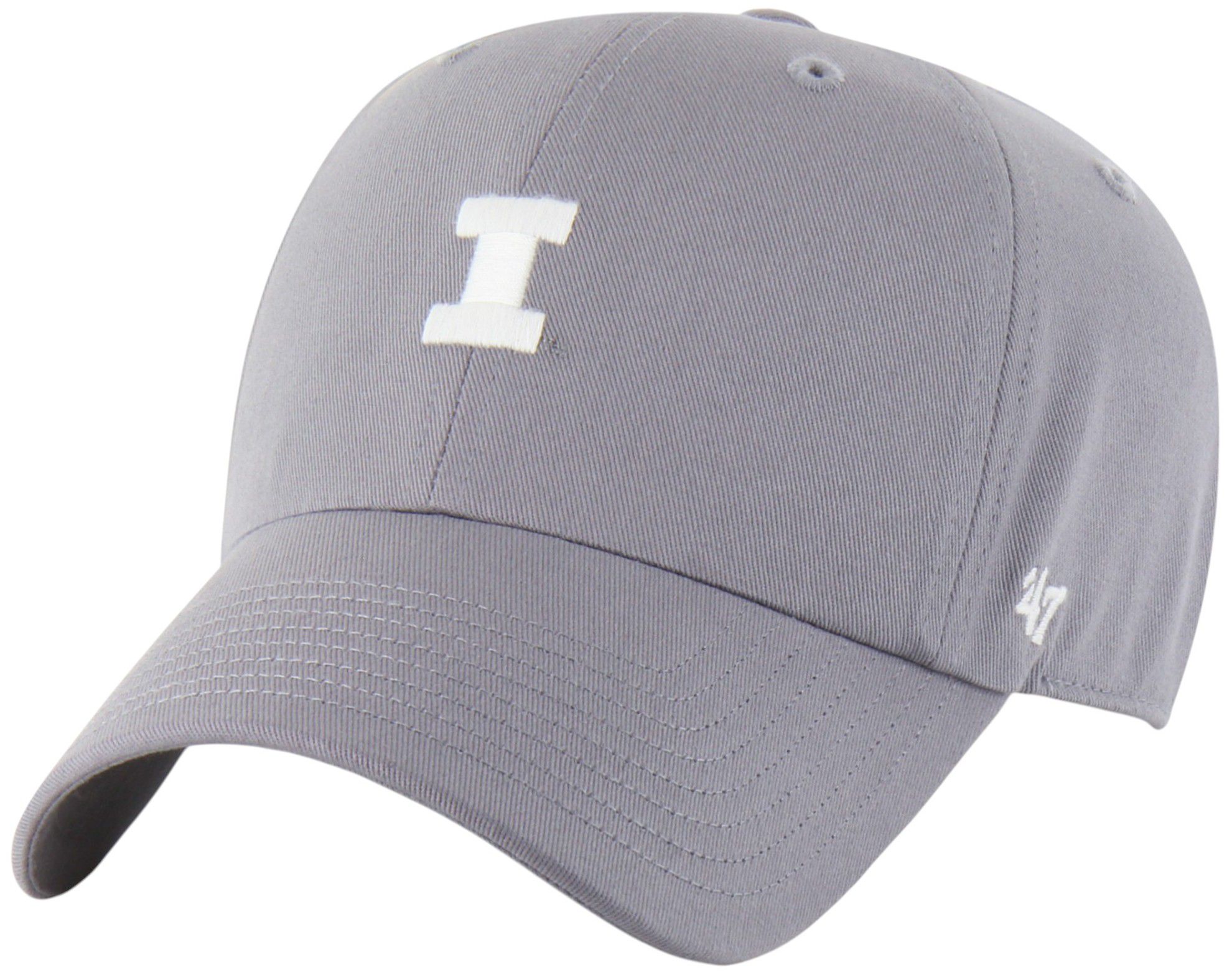'47 Adult Illinois Fighting Illini Wolf Grey Foundational Clean Up Adjustable Hat product image