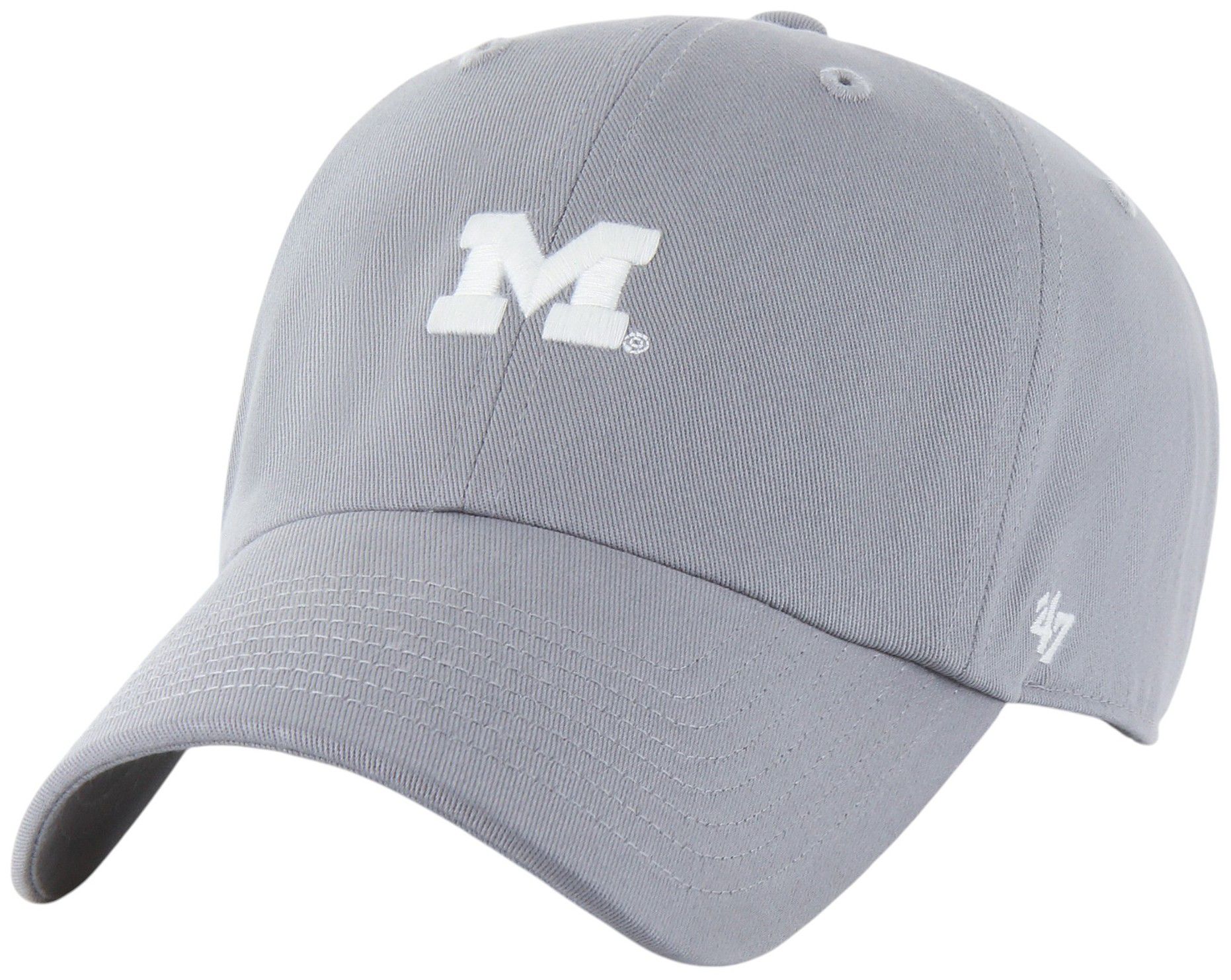 '47 Adult Michigan Wolverines Wolf Grey Foundational Clean Up Adjustable Hat product image