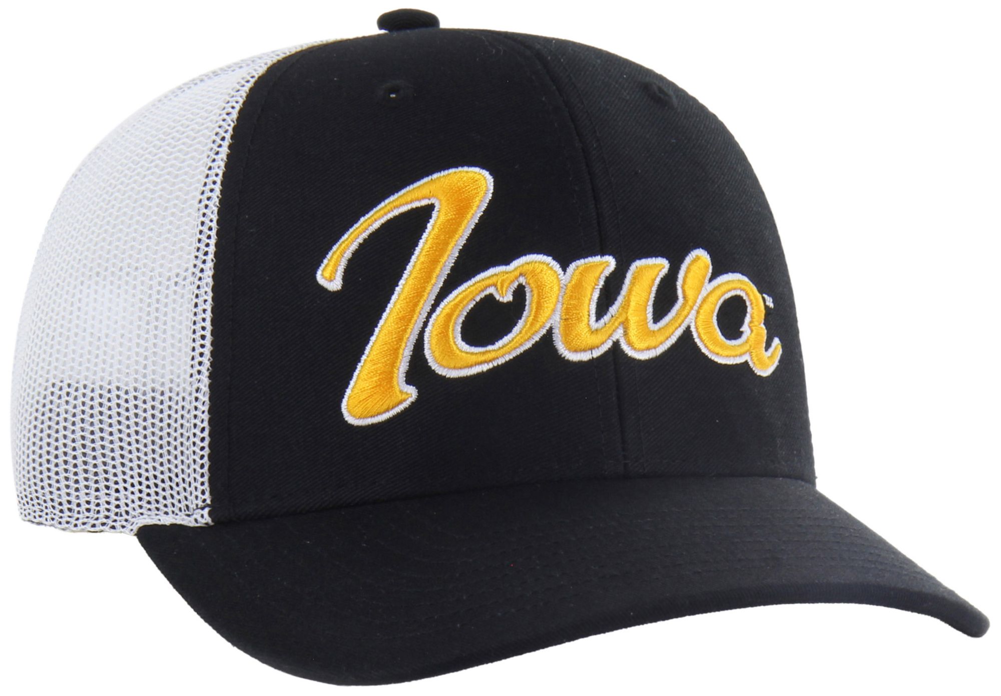 '47 Adult Iowa Hawkeyes Black Overhand Adjustable Trucker Hat product image
