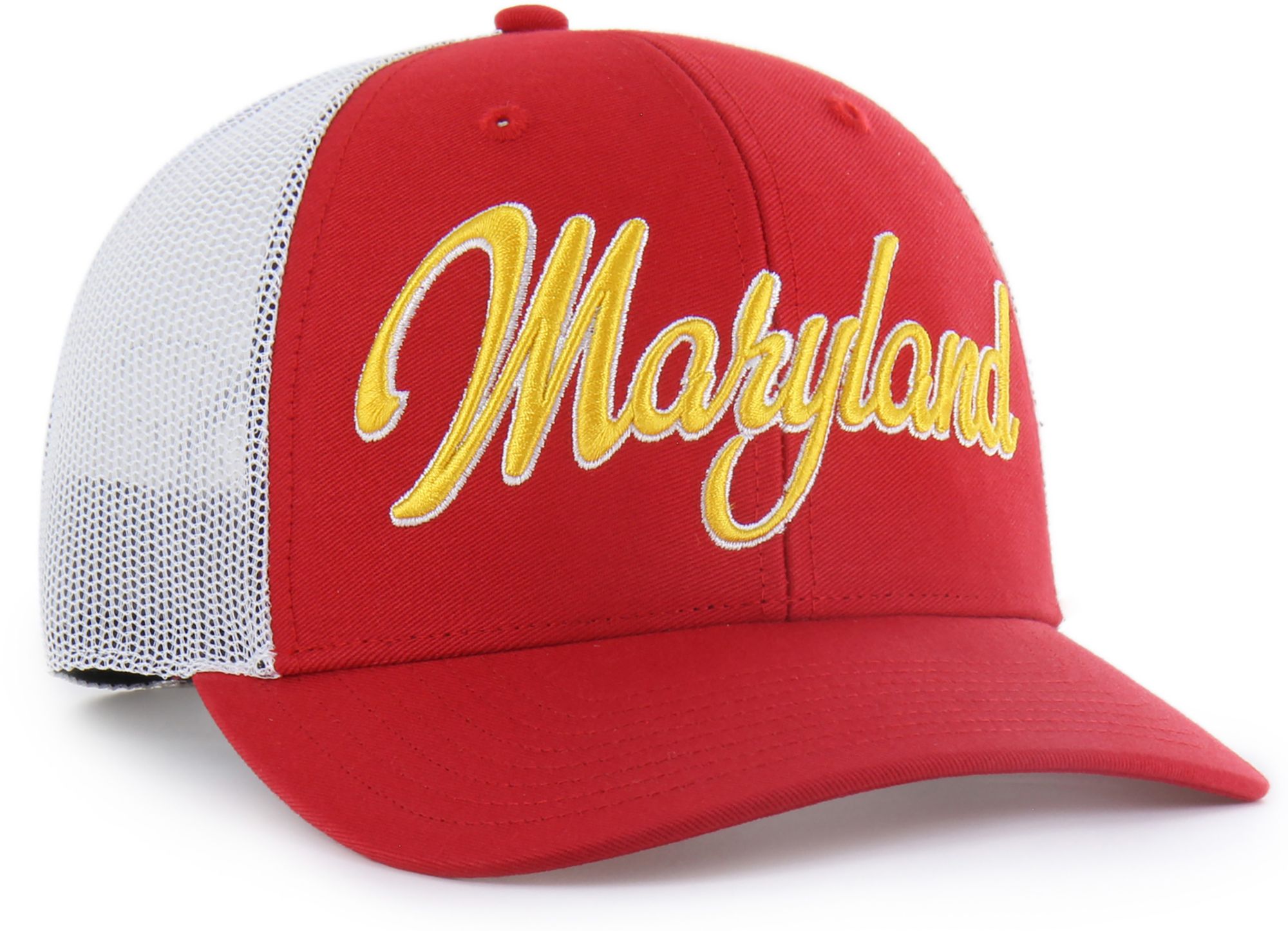 '47 Adult Maryland Terrapins Red Overhand Adjustable Trucker Hat product image