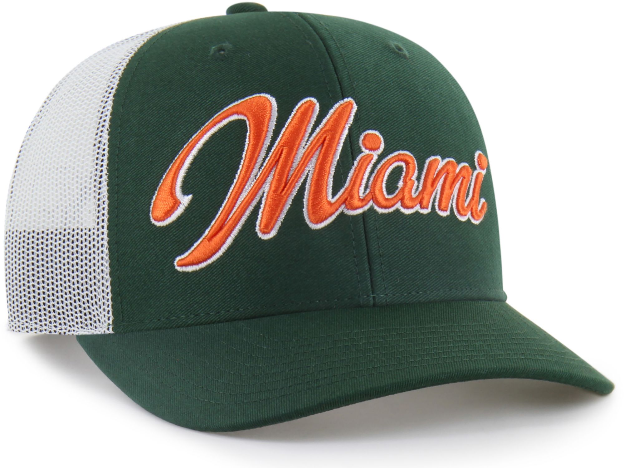 '47 Adult Miami Hurricanes Dark Green Overhand Adjustable Trucker Hat product image