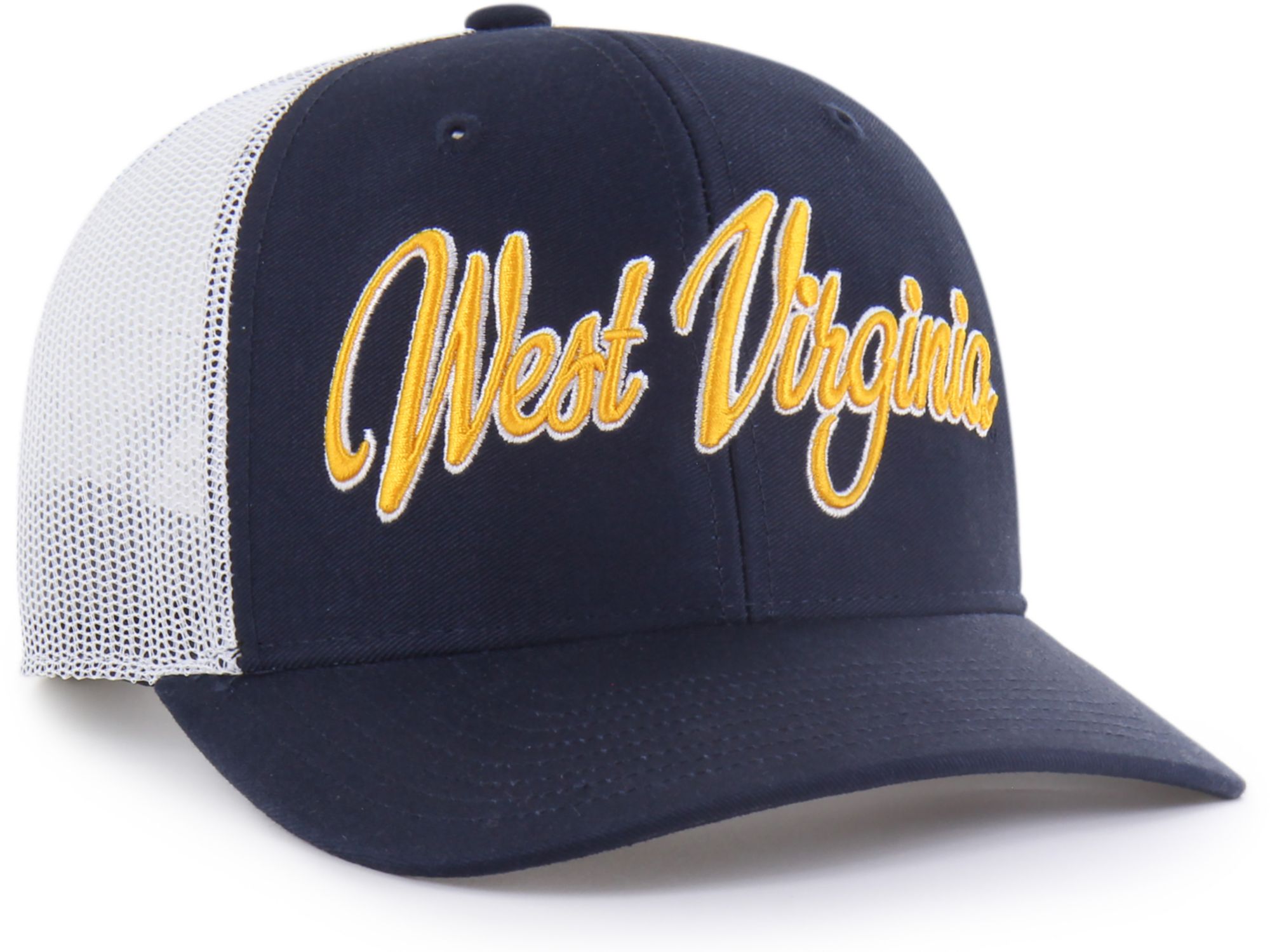 '47 Adult West Virginia Mountaineers Navy Overhand Adjustable Trucker Hat product image