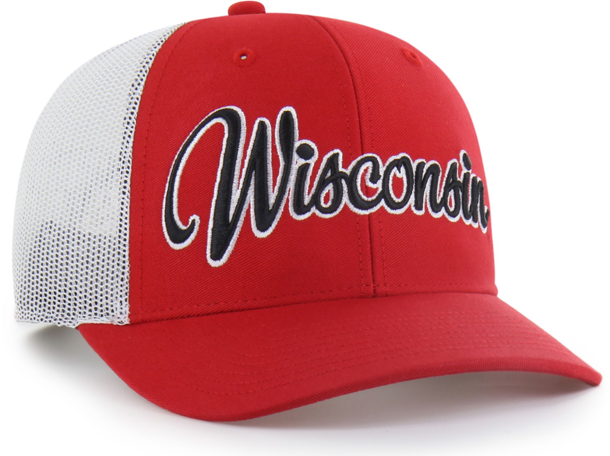 '47 Adult Wisconsin Badgers Red Overhand Adjustable Trucker Hat product image