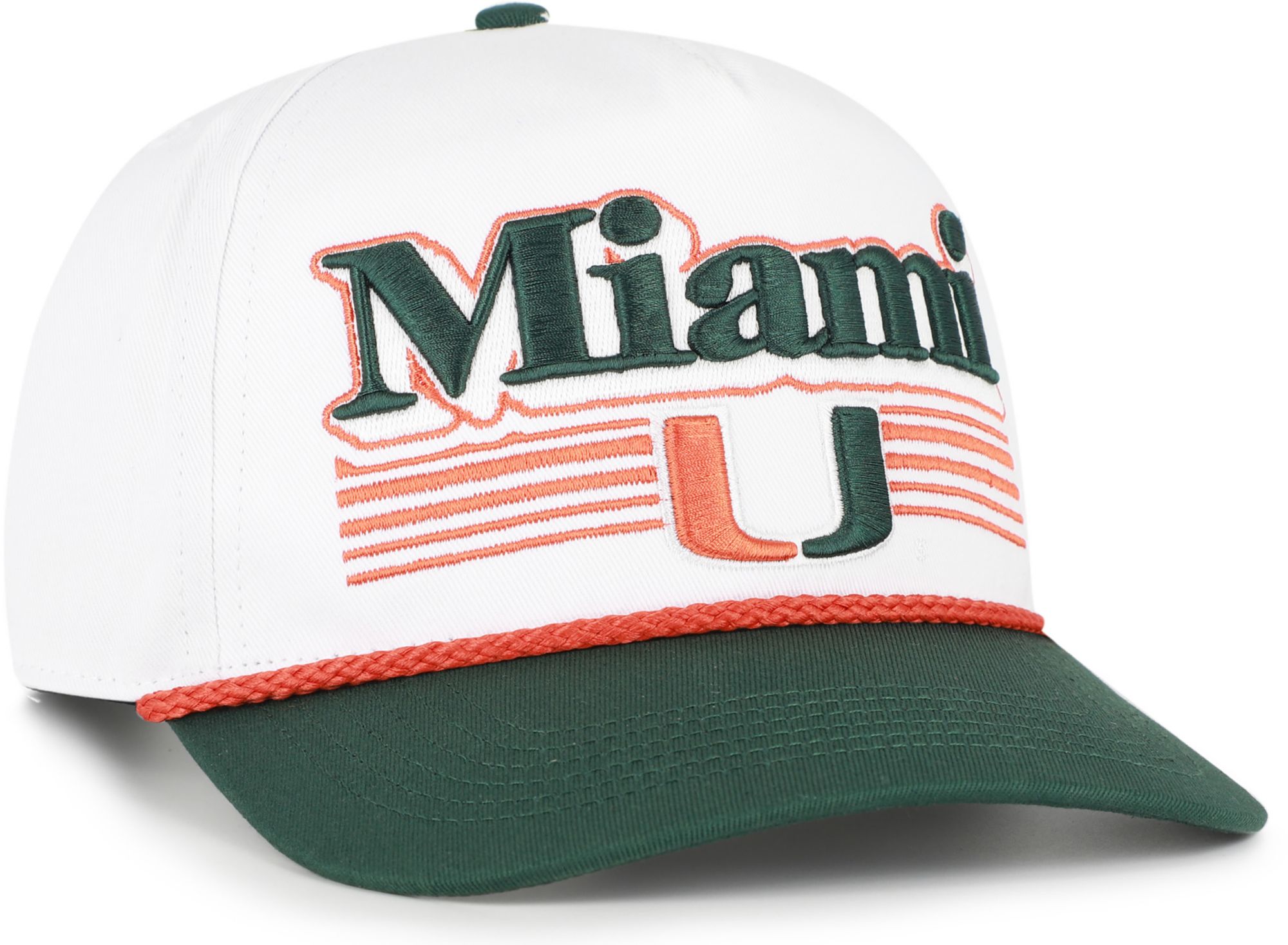'47 Adult Miami Hurricanes White Script Fade Hitch Adjustable Hat product image