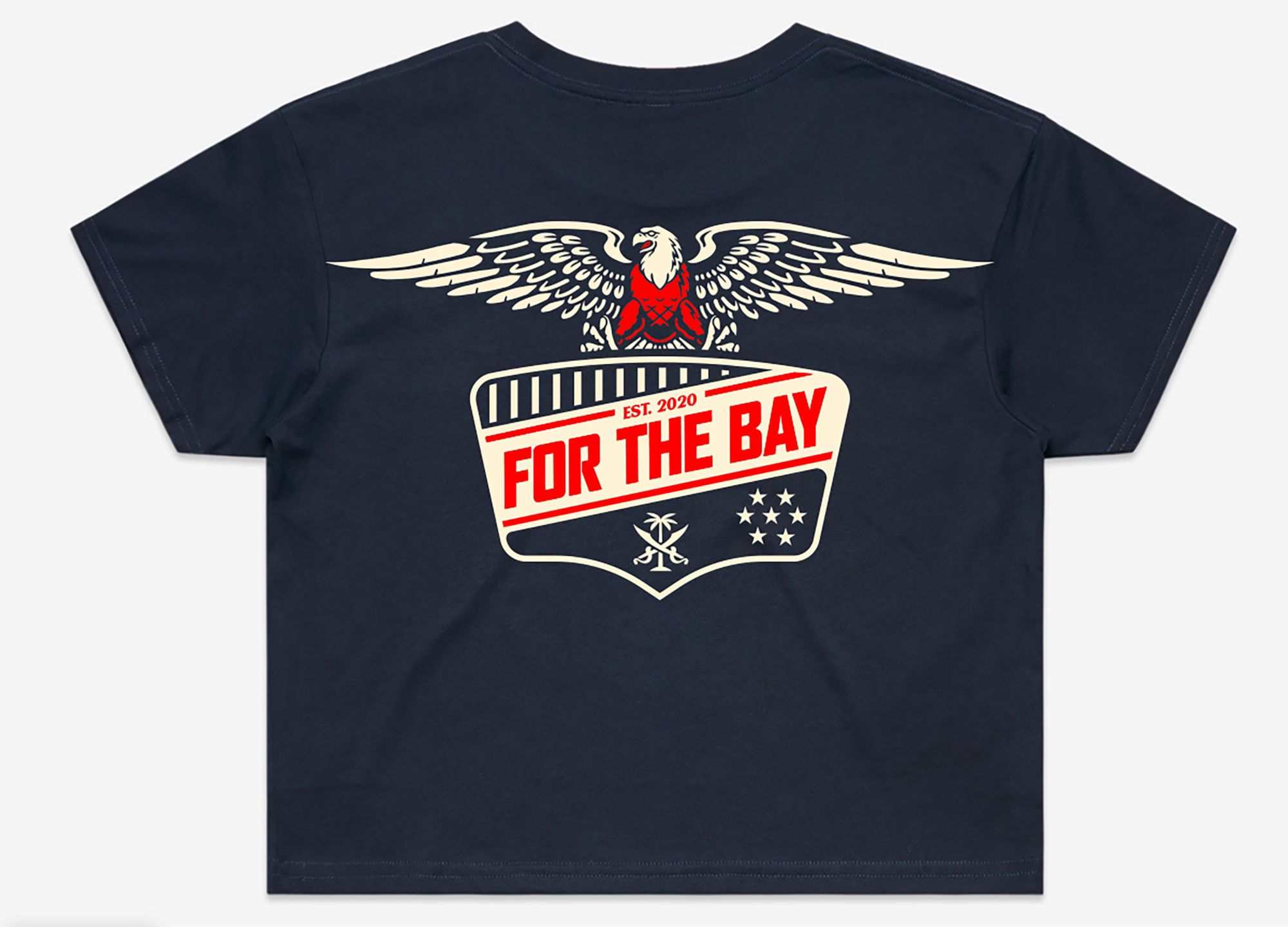 For the Bay Clothing Co. Women's Tampa Americana Navy Cropped T-Shirt product image
