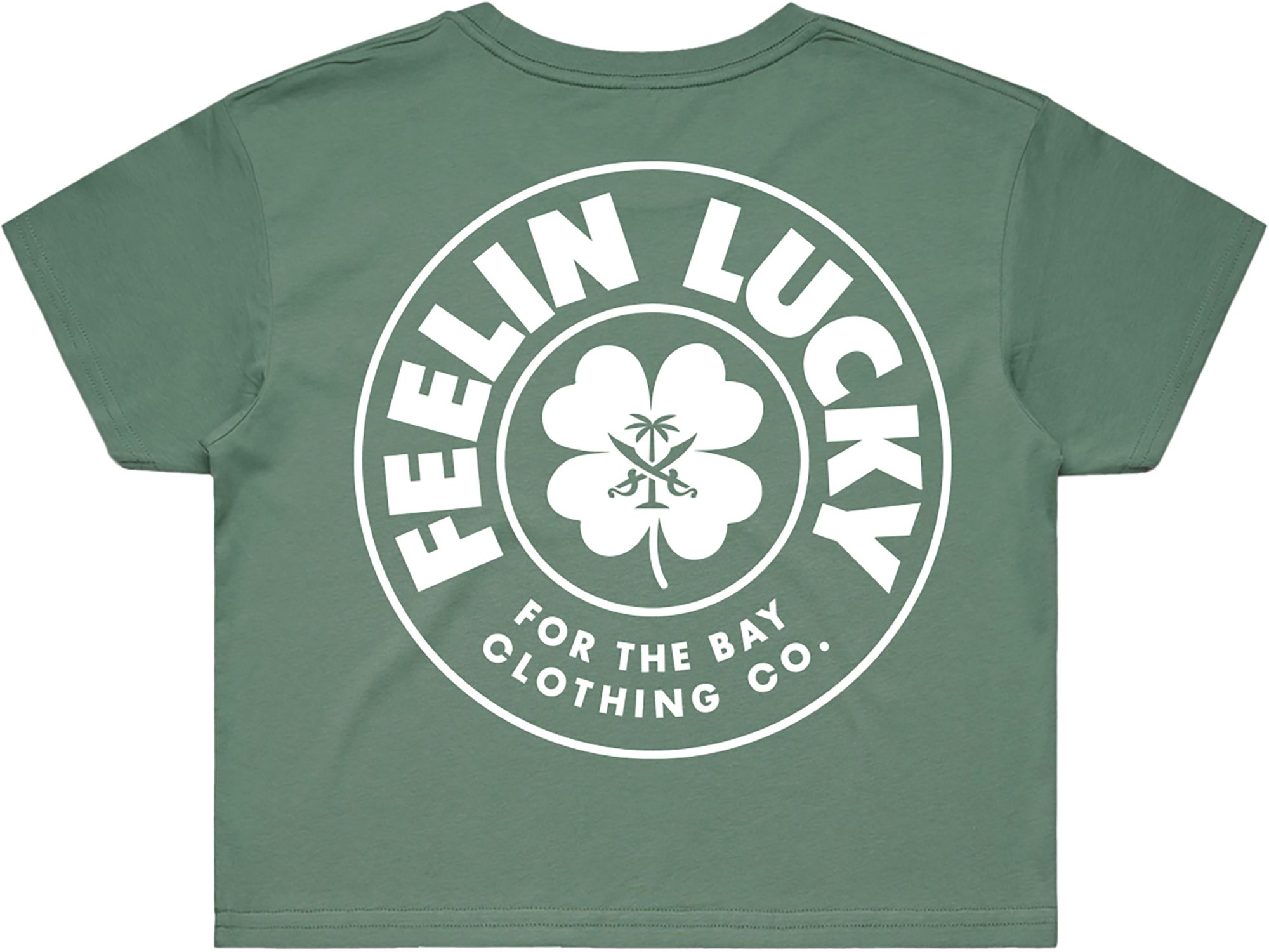 For the Bay Clothing Co. Women's  Green Lucky Cropped T-Shirt product image