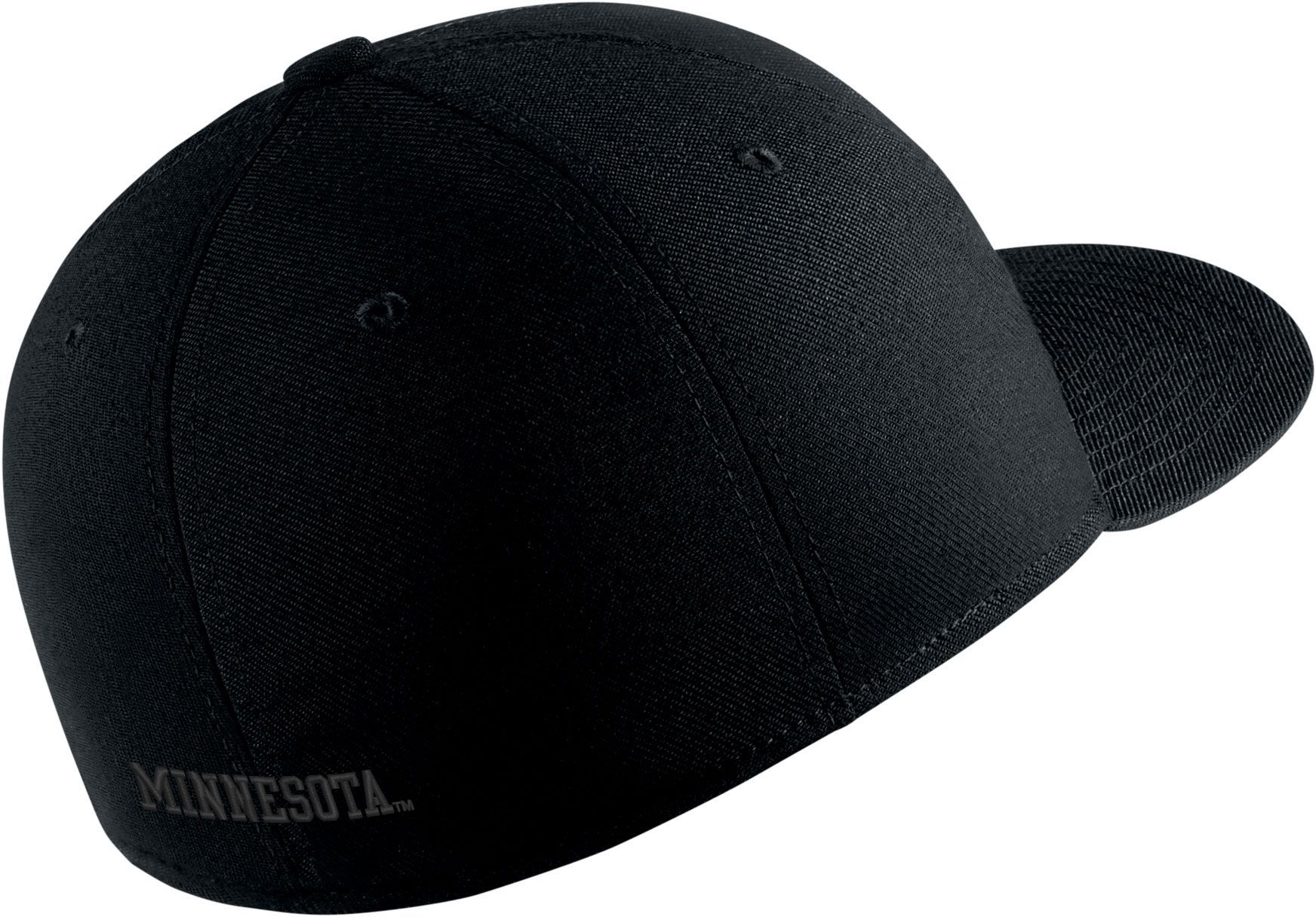 Nike Men's Minnesota Golden Gophers Triple Black Swoosh Flex Stretch Fit Hat