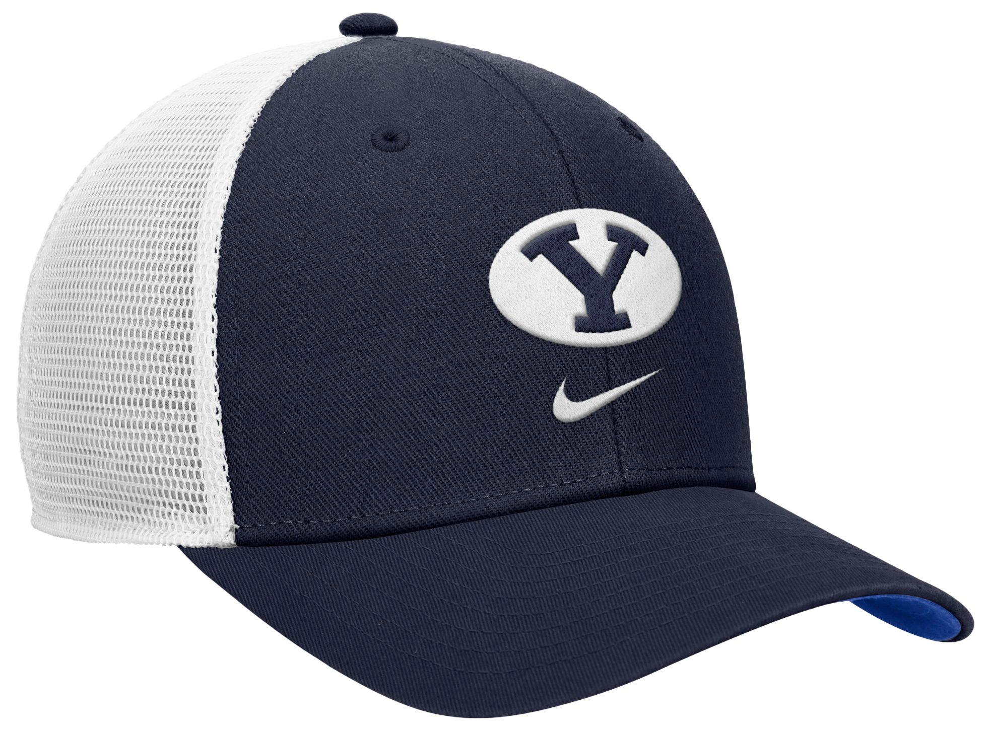 Nike Adult BYU Cougars Navy Rise Logo Swoosh Trucker Hat product image