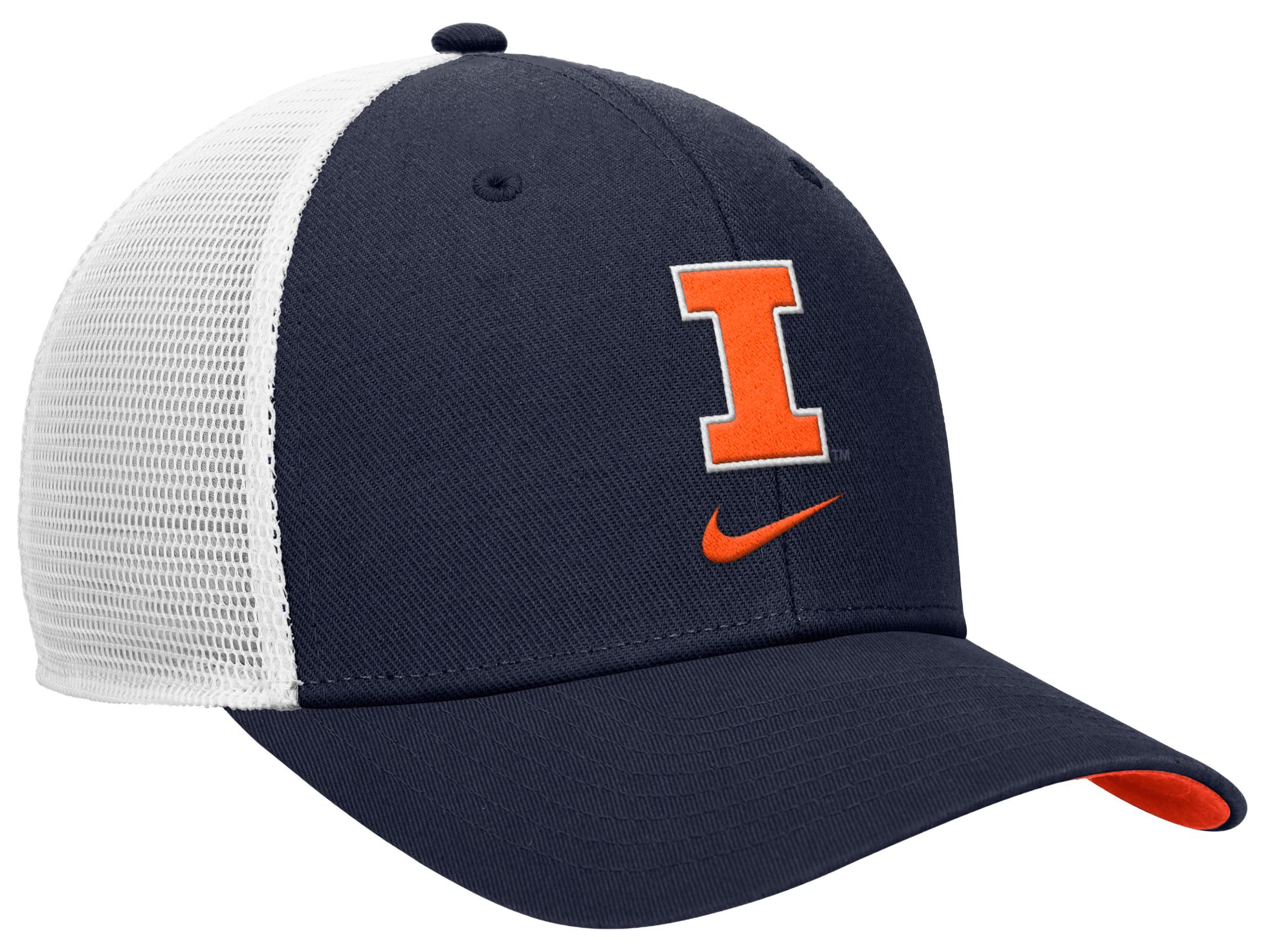 Nike Adult Illinois Fighting Illini Navy Rise Logo Swoosh Trucker Hat product image