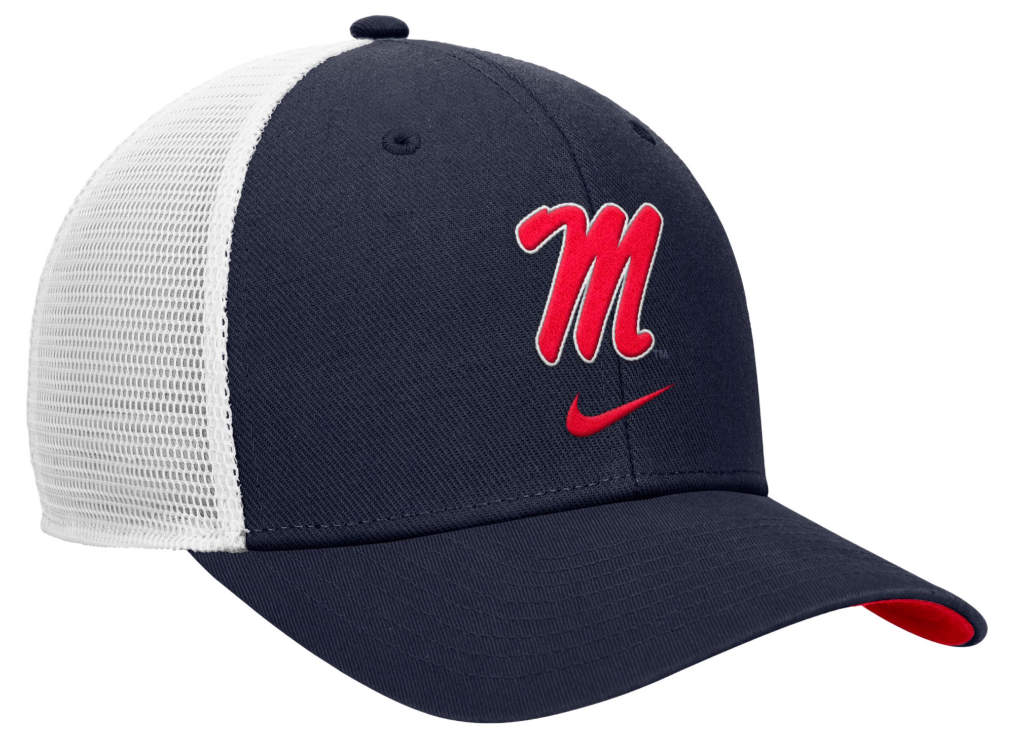 Nike Adult Ole Miss Rebels Navy Rise Logo Swoosh Trucker Hat product image