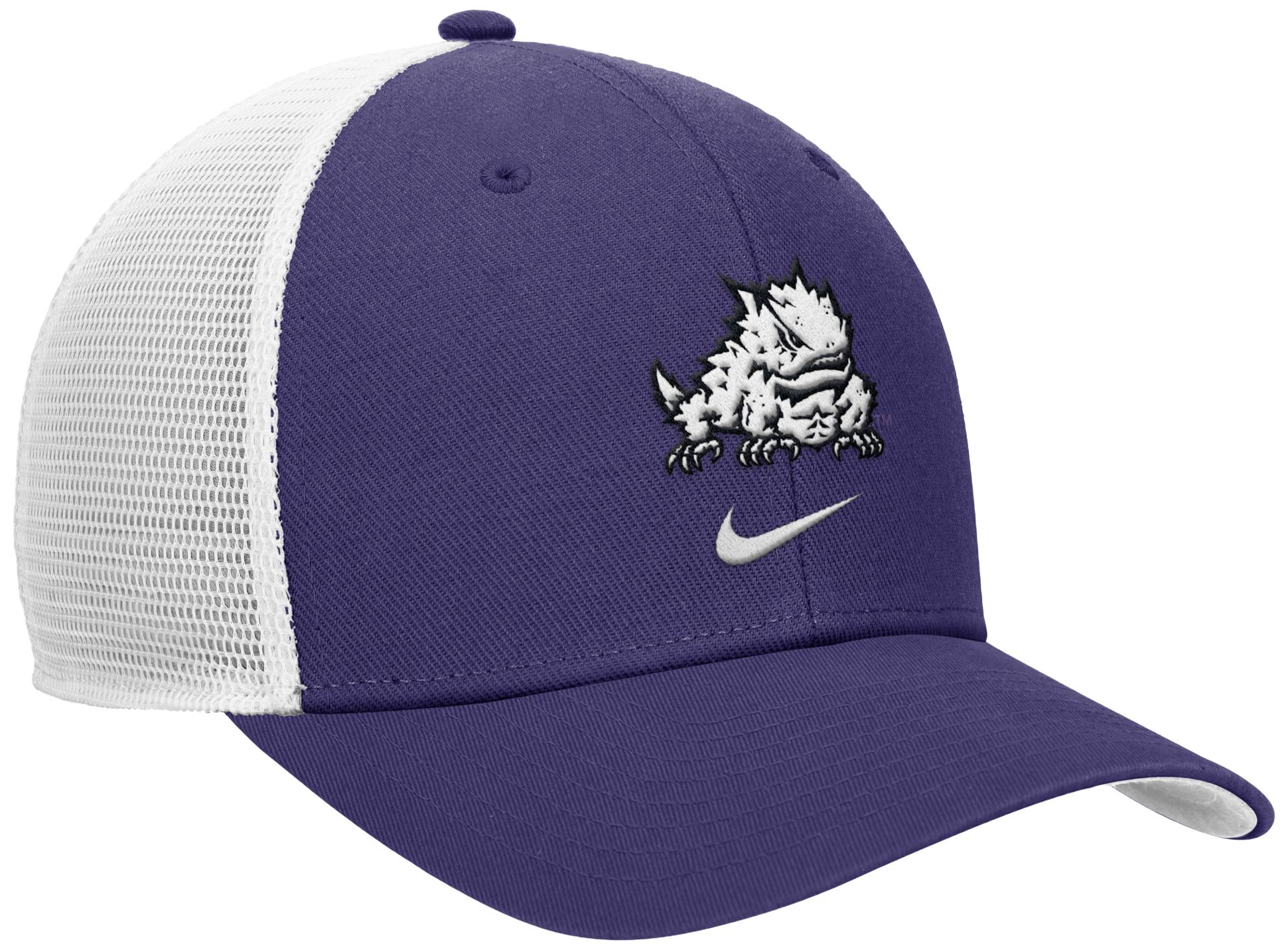 Nike Adult TCU Horned Frogs New Orchid Rise Logo Swoosh Trucker Hat product image