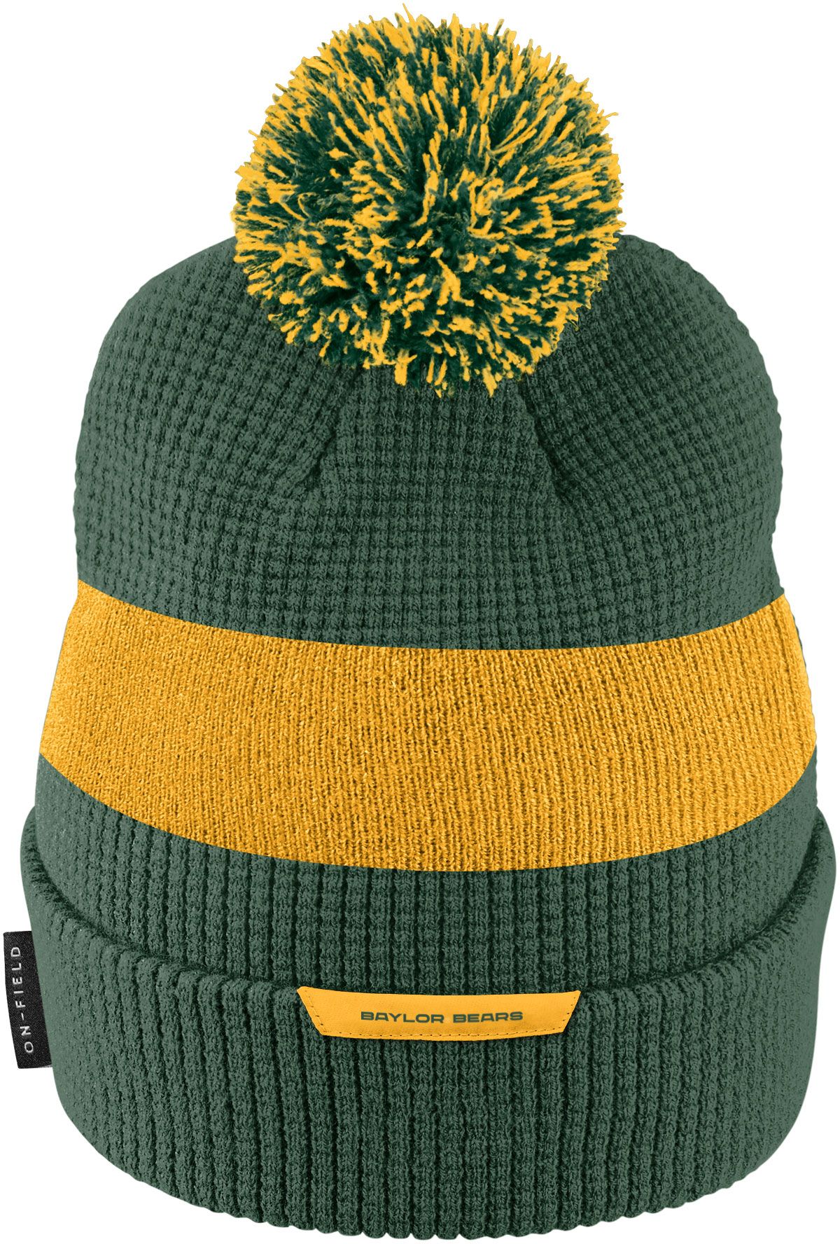 Nike Baylor Bears Green Football Sideline Cuffed Pom Beanie