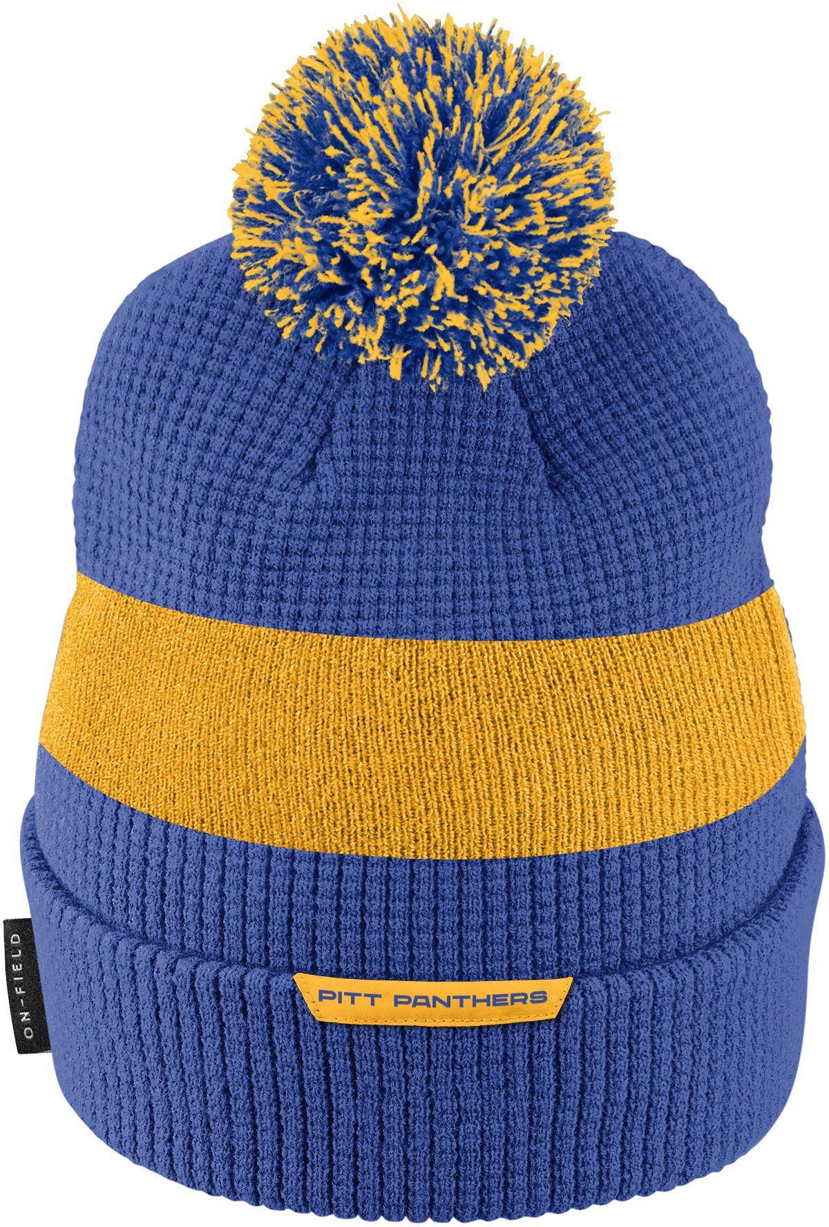 Nike Pitt Panthers Blue Football Sideline Cuffed Pom Beanie