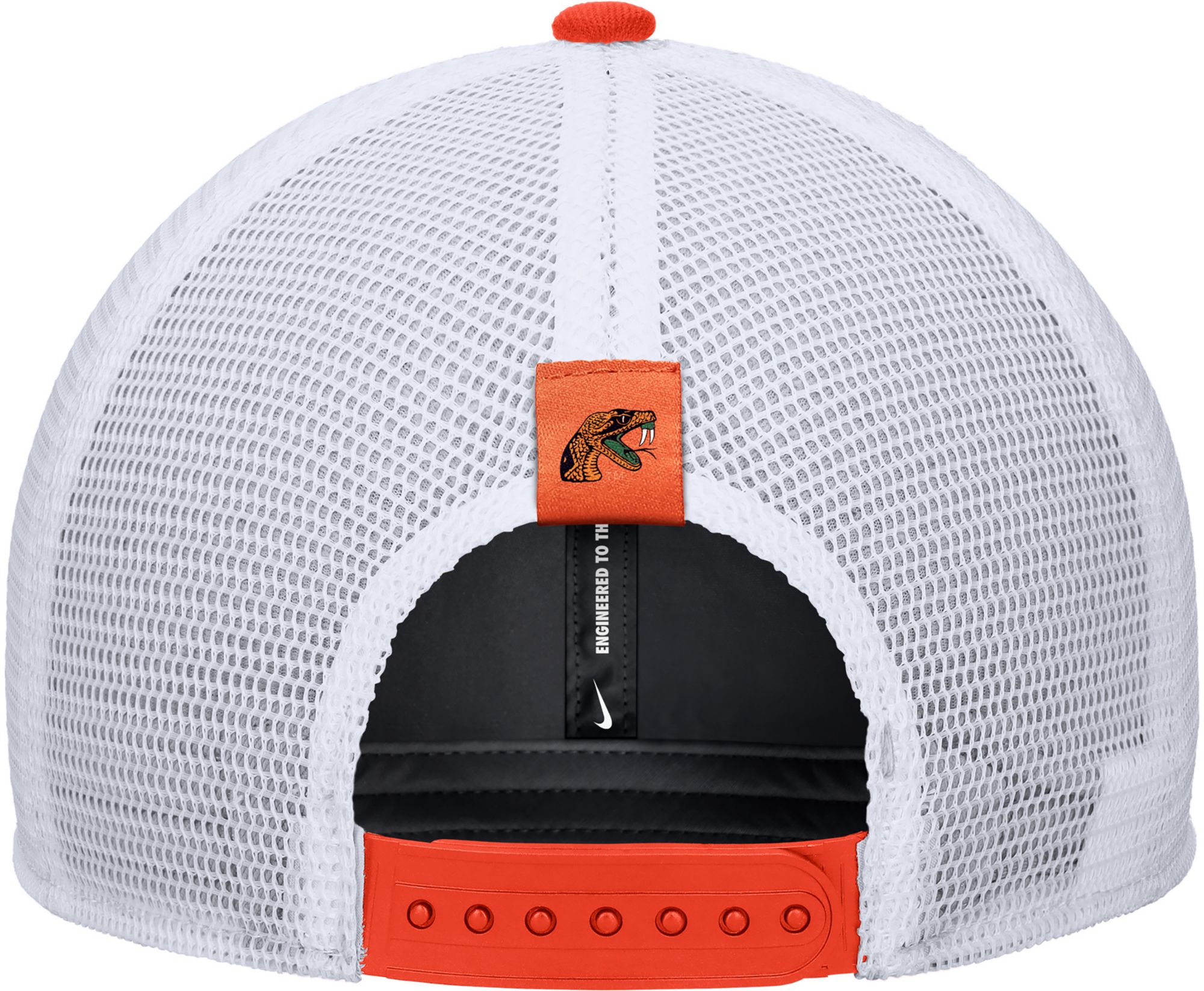 Nike Men's Florida A&M Rattlers Orange Wordmark Rise Adjustable Trucker Hat product image