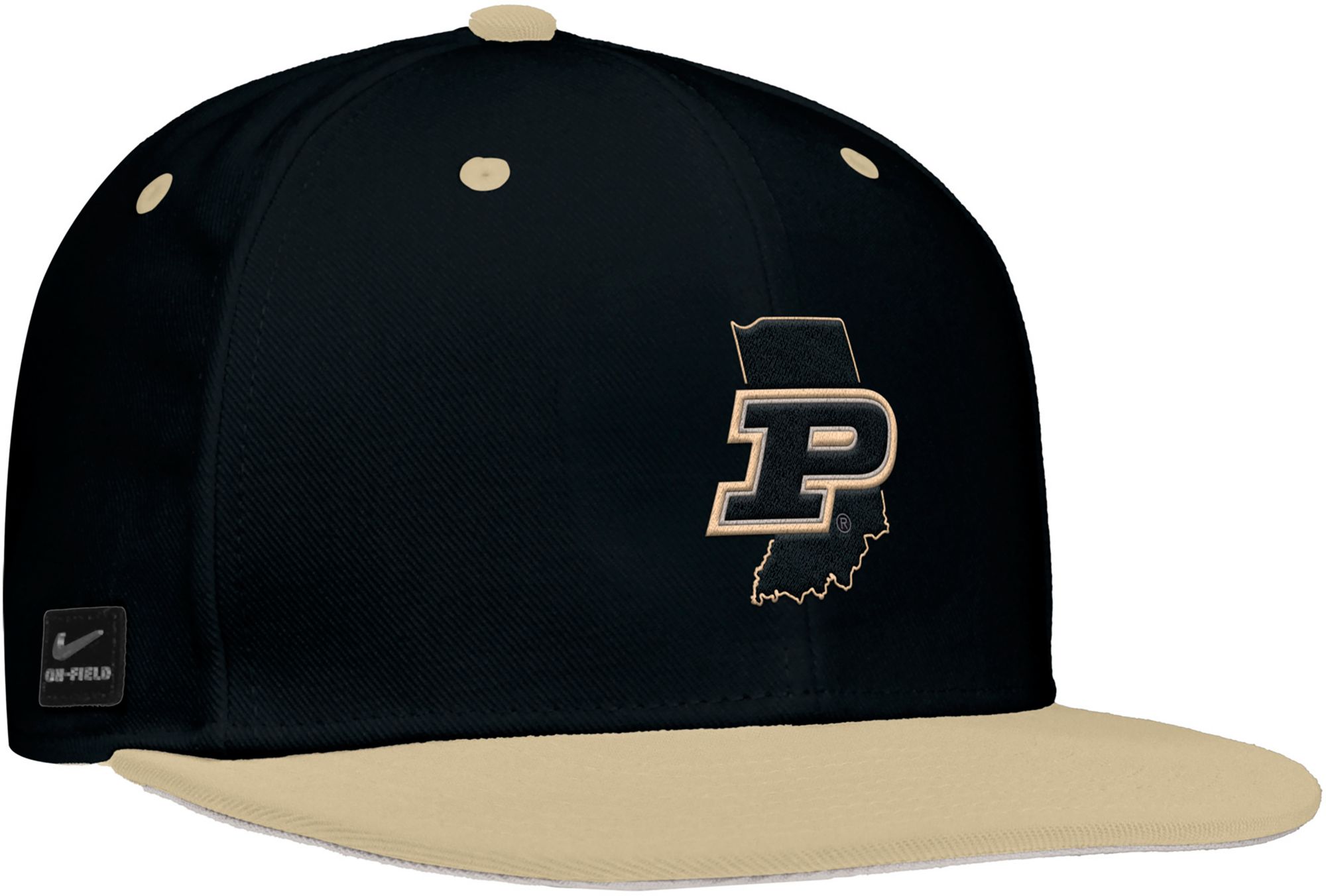 Nike Adult Purdue Boilermakers Black Flat Brim Fitted Baseball Cap product image