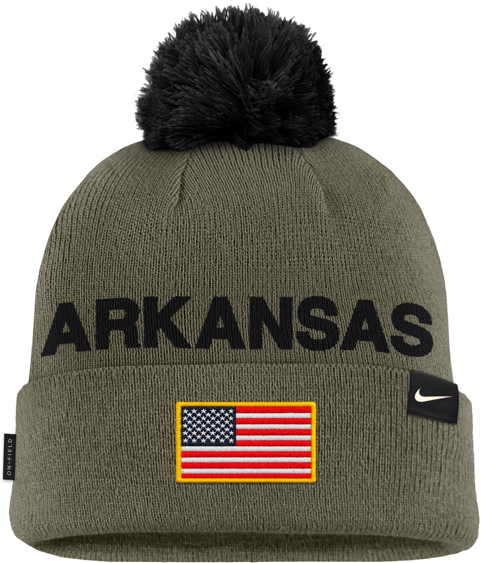 Nike Adult Arkansas Razorbacks Medium Olive 2025 Military Appreciation Knit Beanie product image