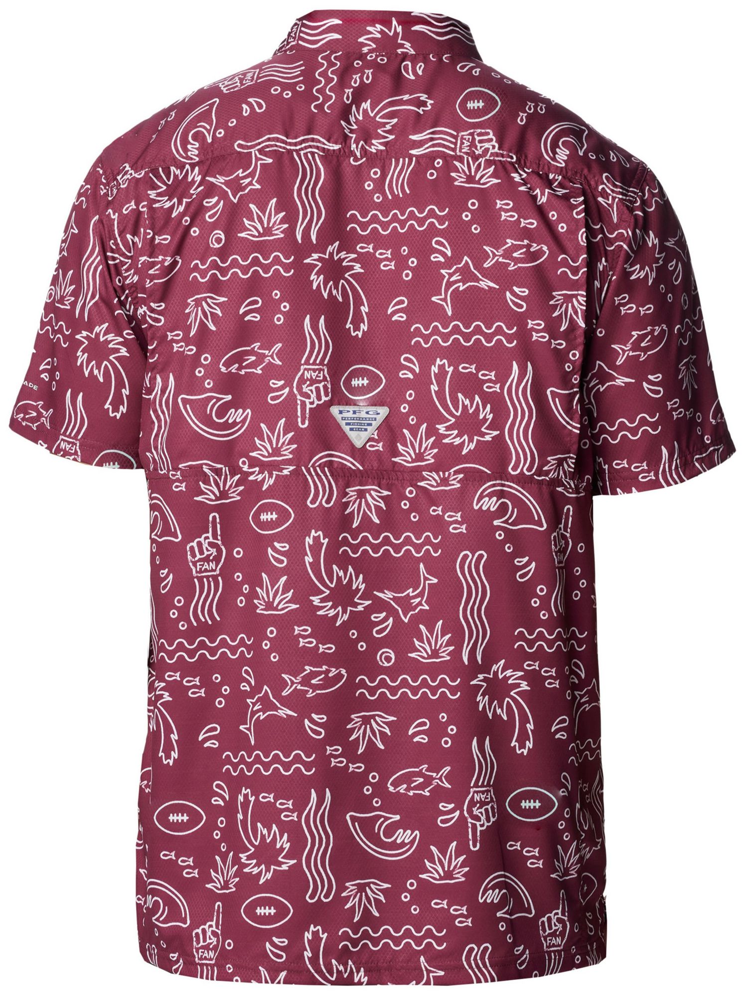 Columbia Men's Buffalo Bills Red Super Slack Tide Button-Up Camp Shirt product image