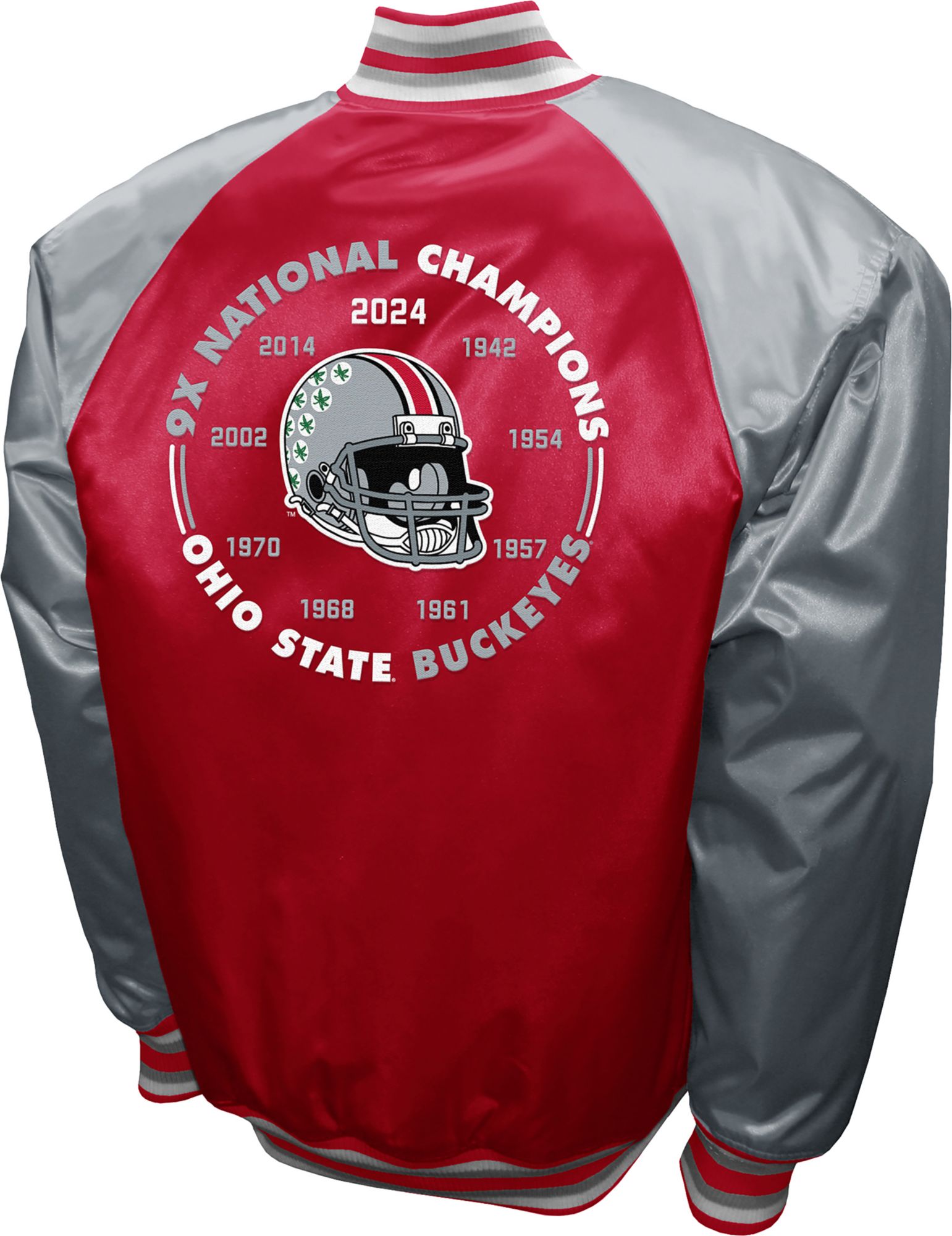 Franchise Club Men's Ohio State Buckeyes Red Champ Satin Jacket product image