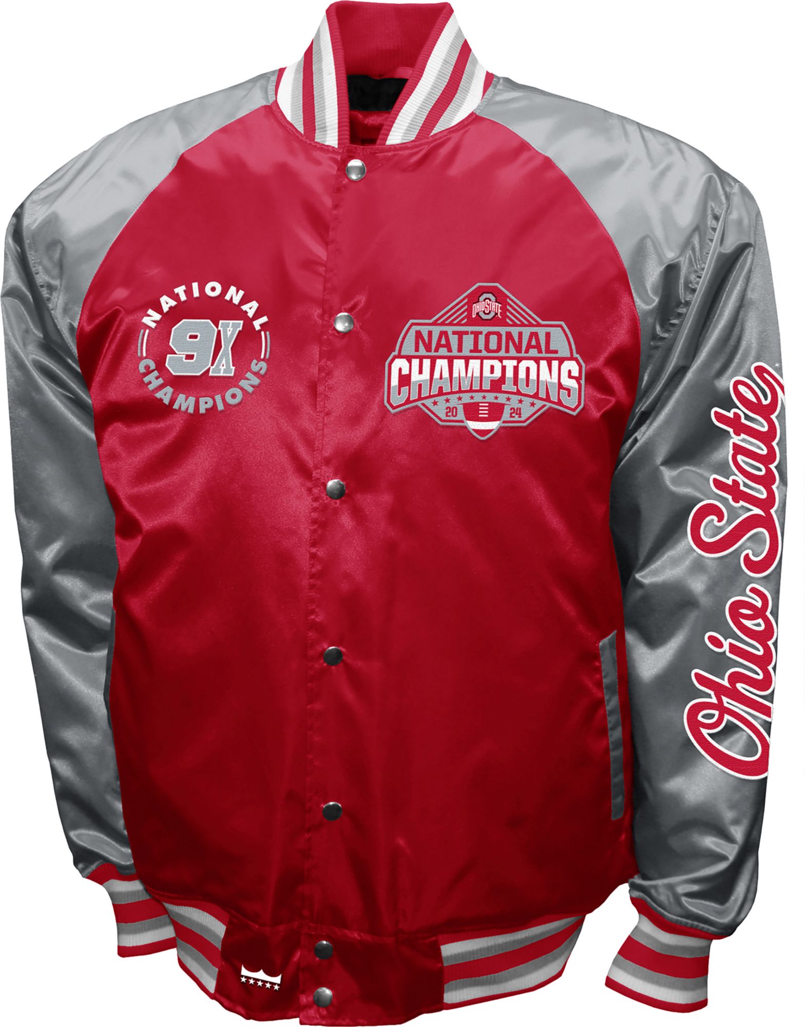 Franchise Club Men's Ohio State Buckeyes Red Champ Satin Jacket product image