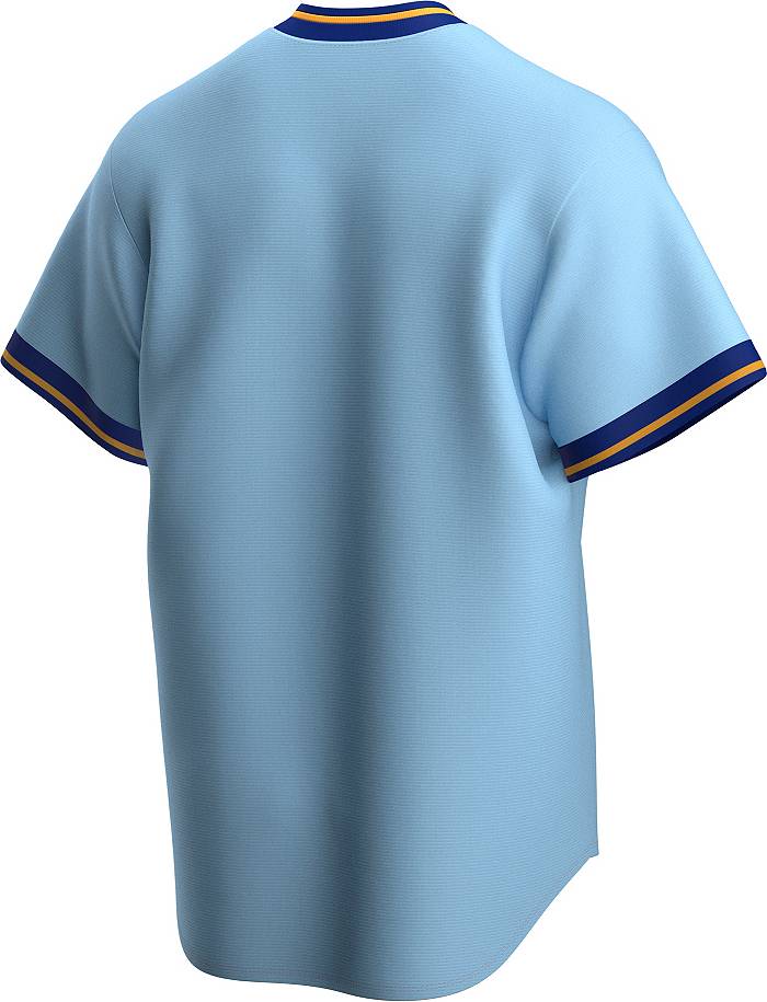 Nike Men's Powder Blue Milwaukee Brewers Road Cooperstown Collection Team  Jersey