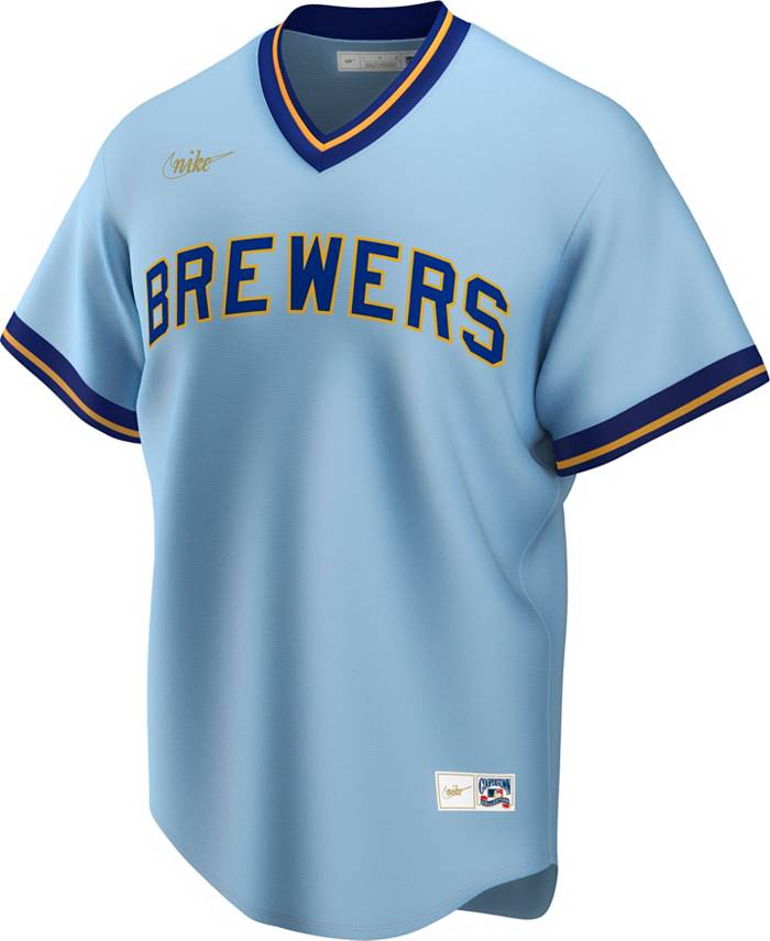 Nike Men's Milwaukee Brewers Cooperstown Blue Cool Base Jersey