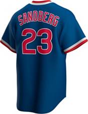 MLB Nike Chicago Cubs #23 Ryne Sandberg Gray Name & Number T-Shirt