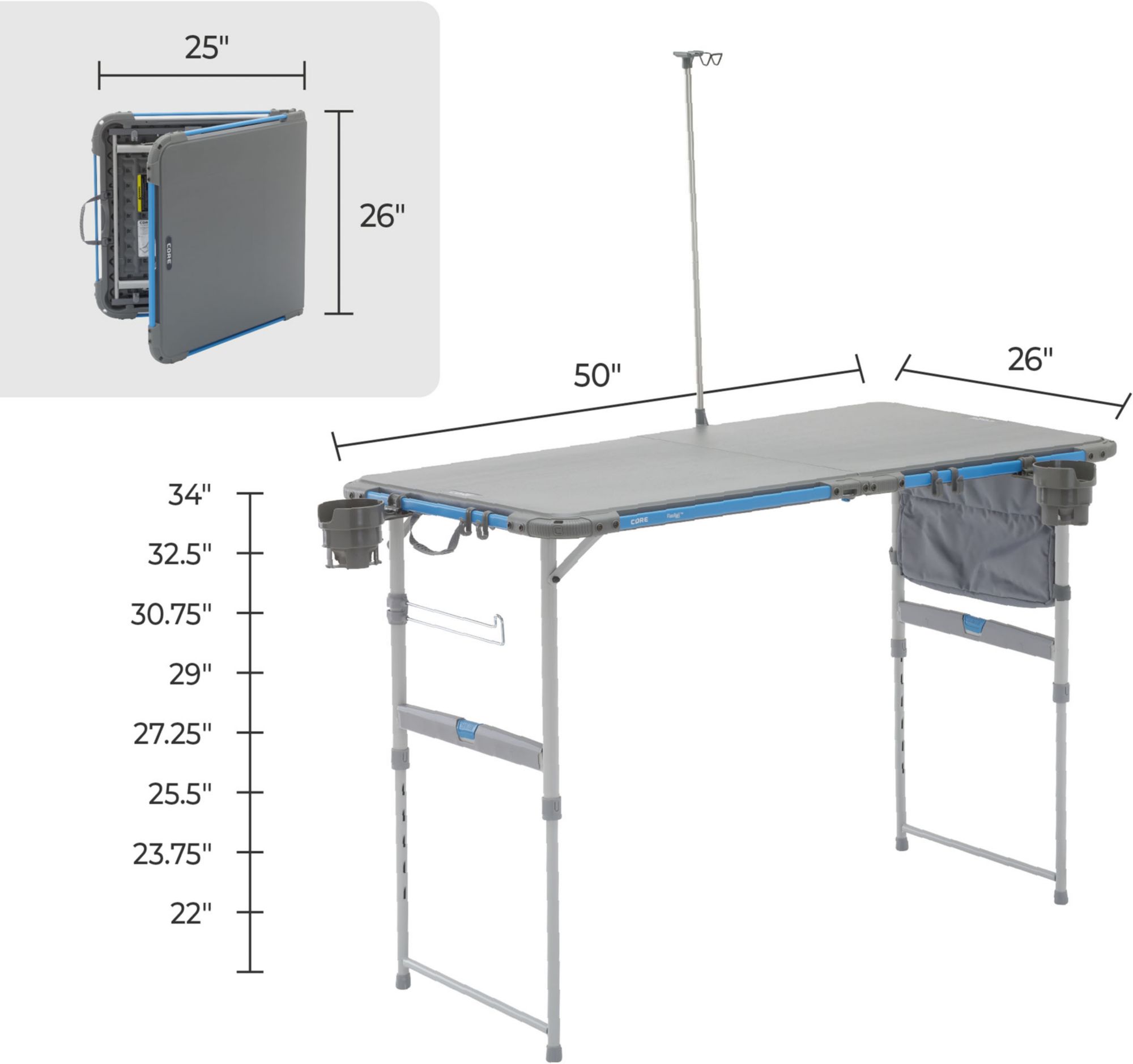 CORE Equipment 4 Ft. Outdoor Table with Flexrail product image