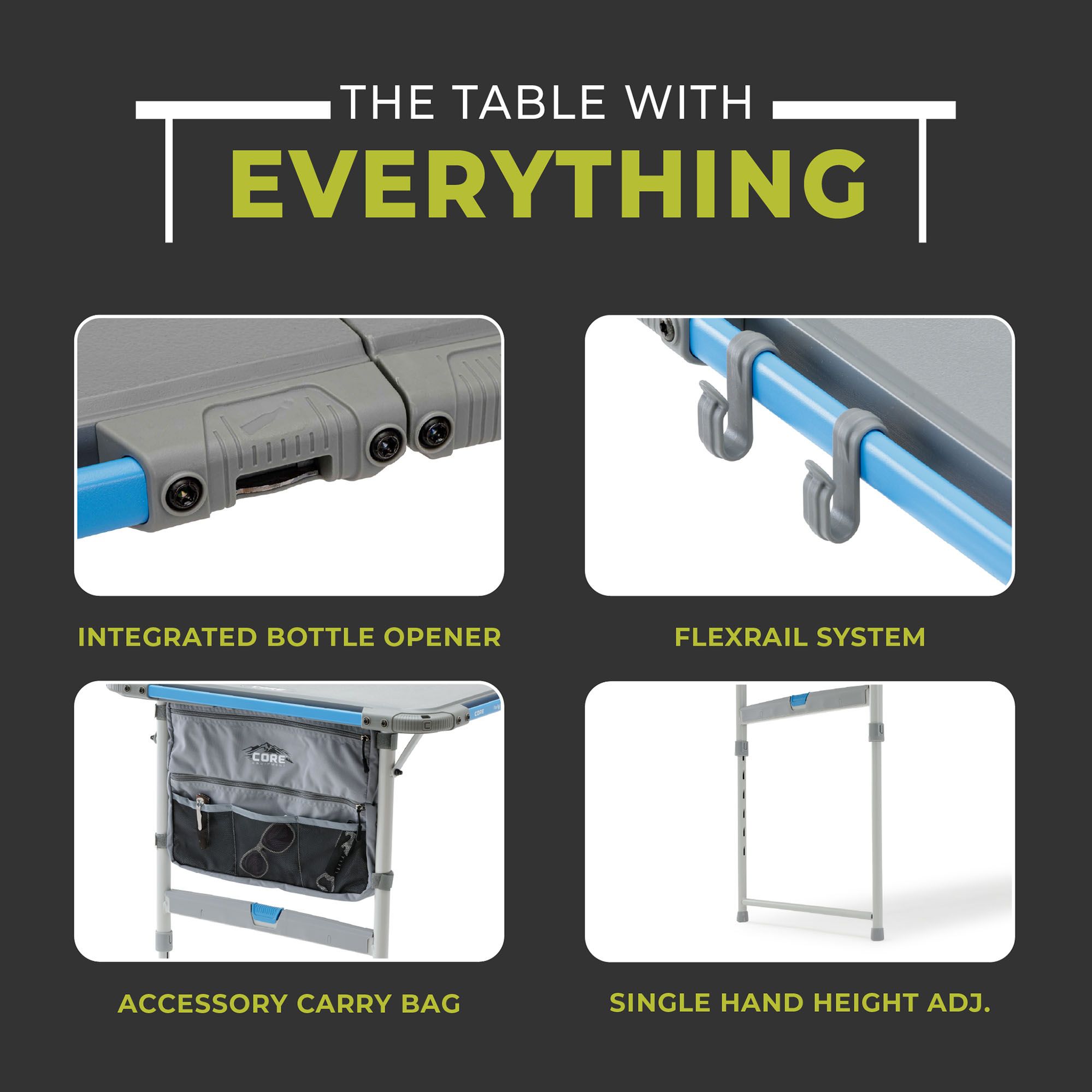 CORE Equipment 4 Ft. Outdoor Table with Flexrail product image