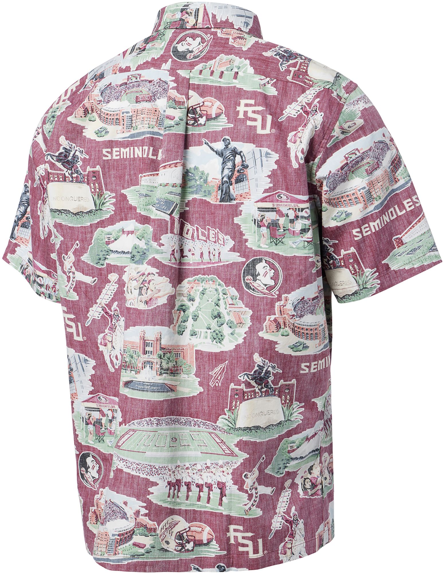 Reyn Spooner Adult Florida State Seminoles Garnet Scene Button-Down Shirt