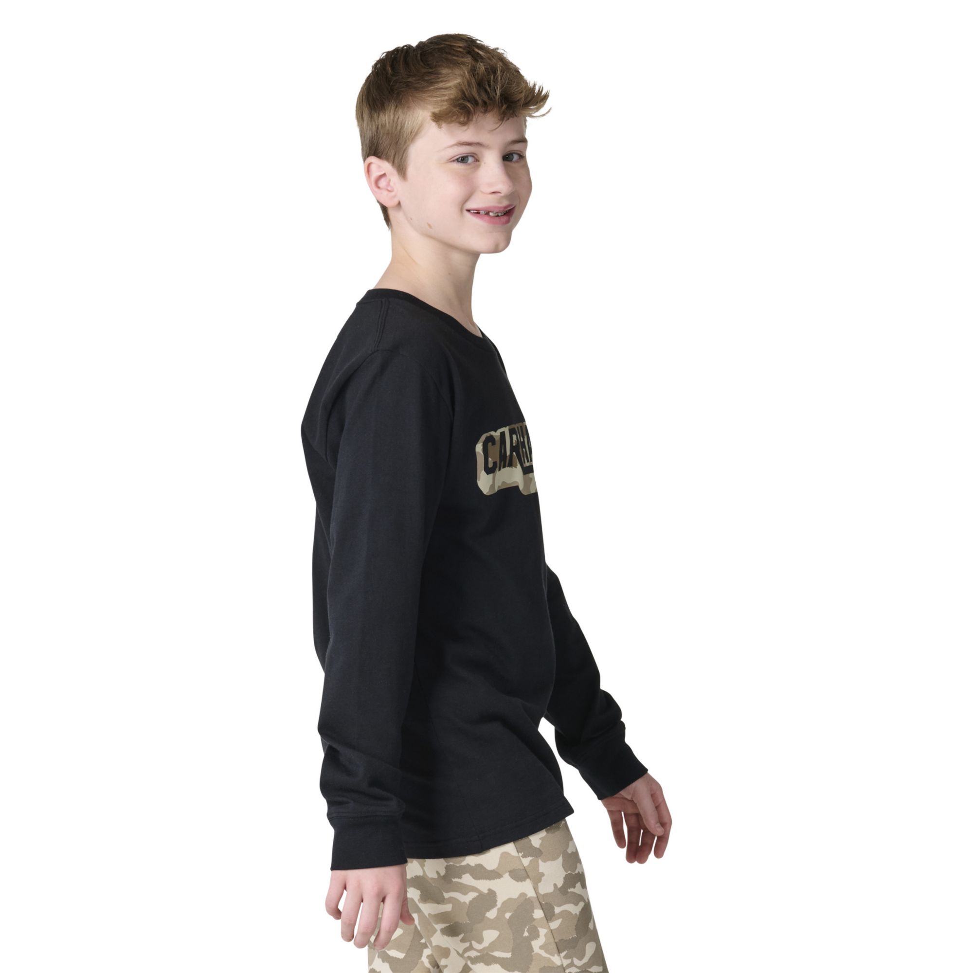 Carhartt Boys' Camo Logo Long-Sleeve Graphic Tee product image
