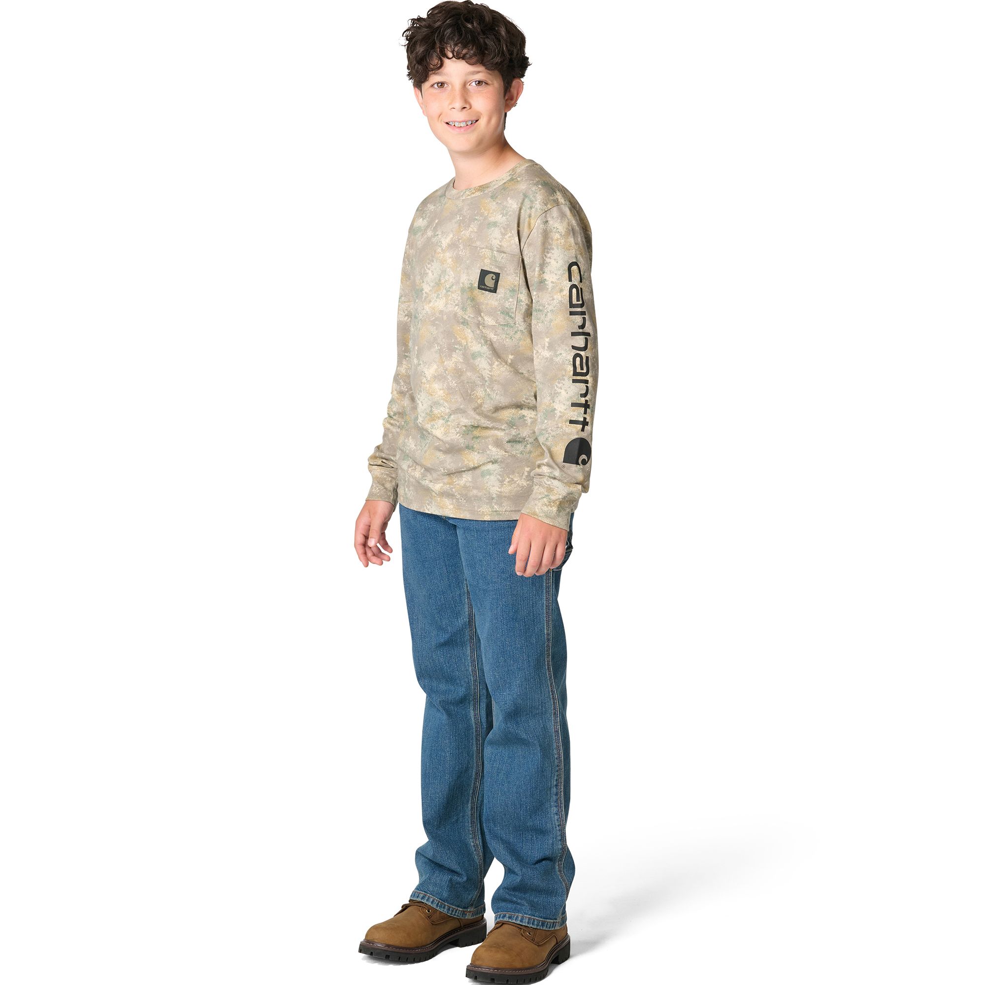 Carhartt Boys' Faded Camo Long-Sleeve Pocket Tee product image