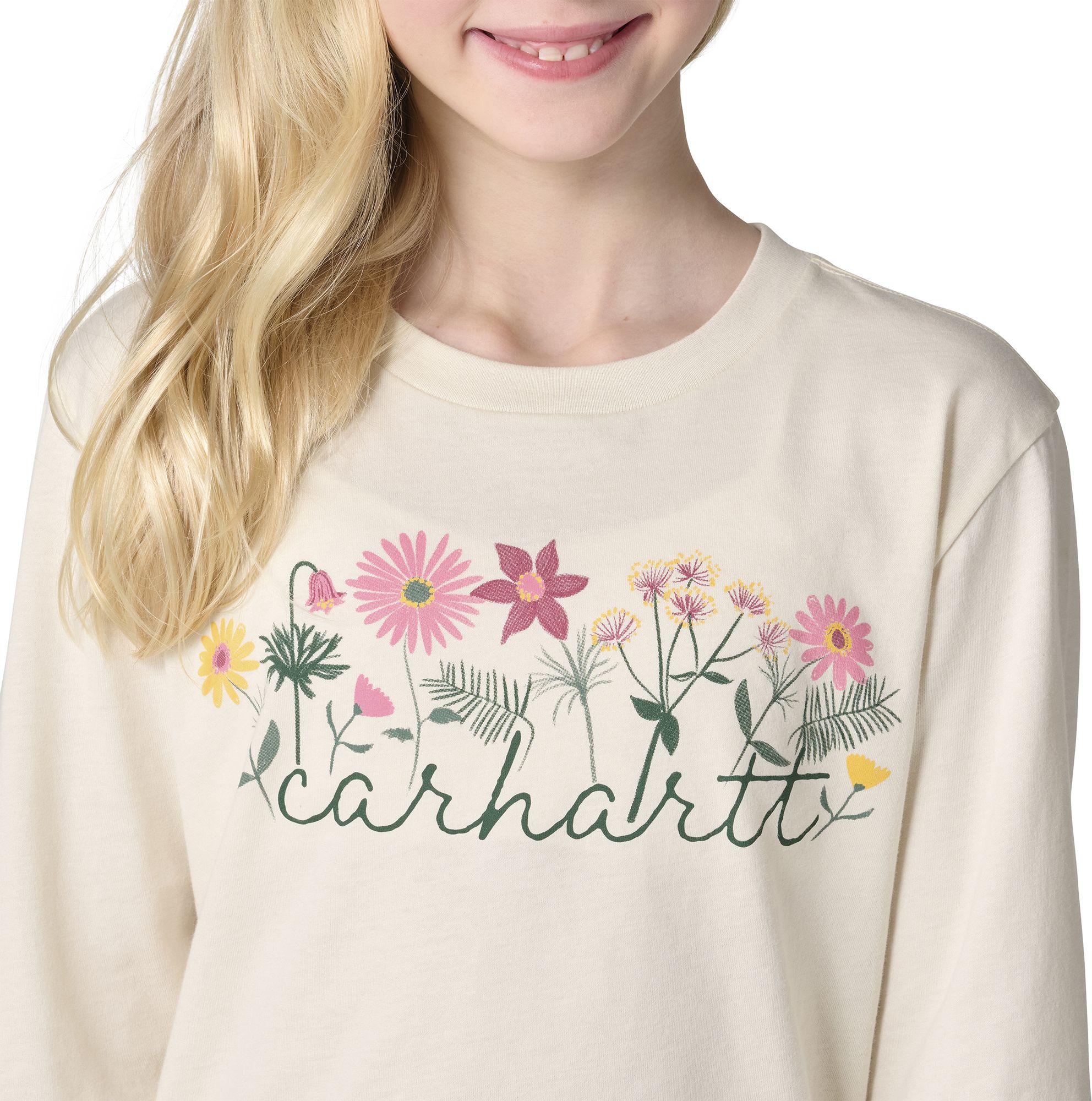 Carhartt Girls' Floral Script Long-Sleeve Graphic Tee product image