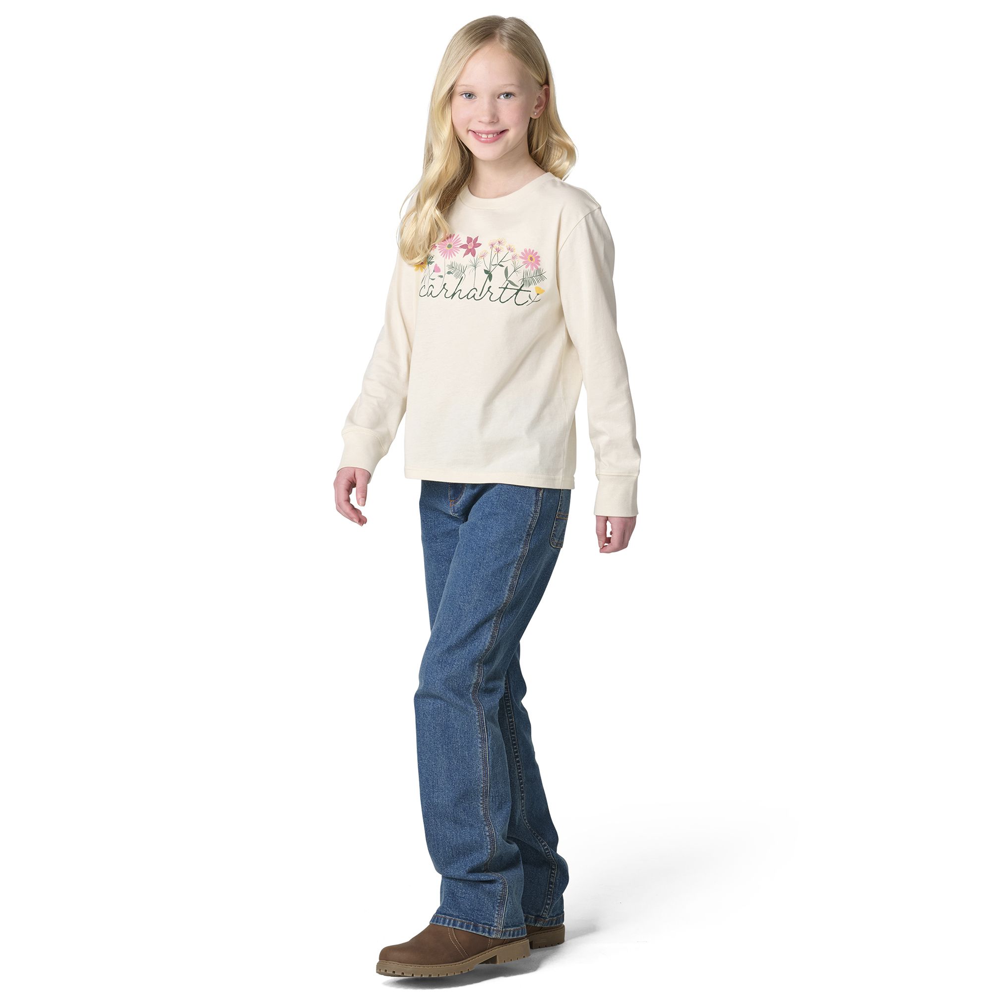 Carhartt Girls' Floral Script Long-Sleeve Graphic Tee product image