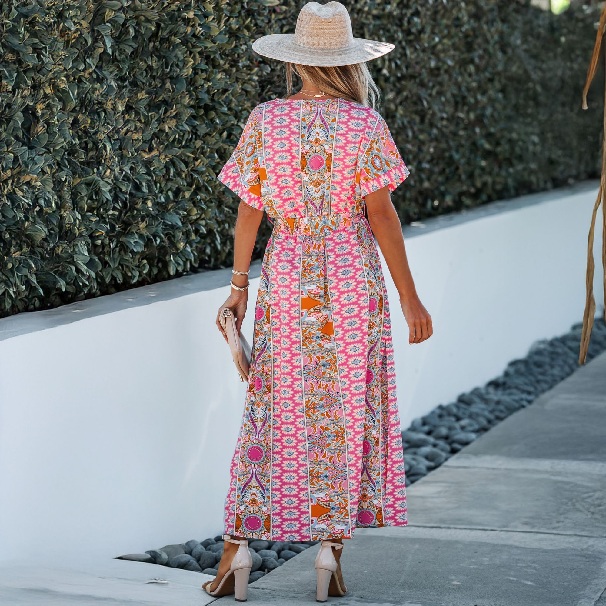 Cupshe Women's Vibrant Boho Print Tiered Maxi Dress product image