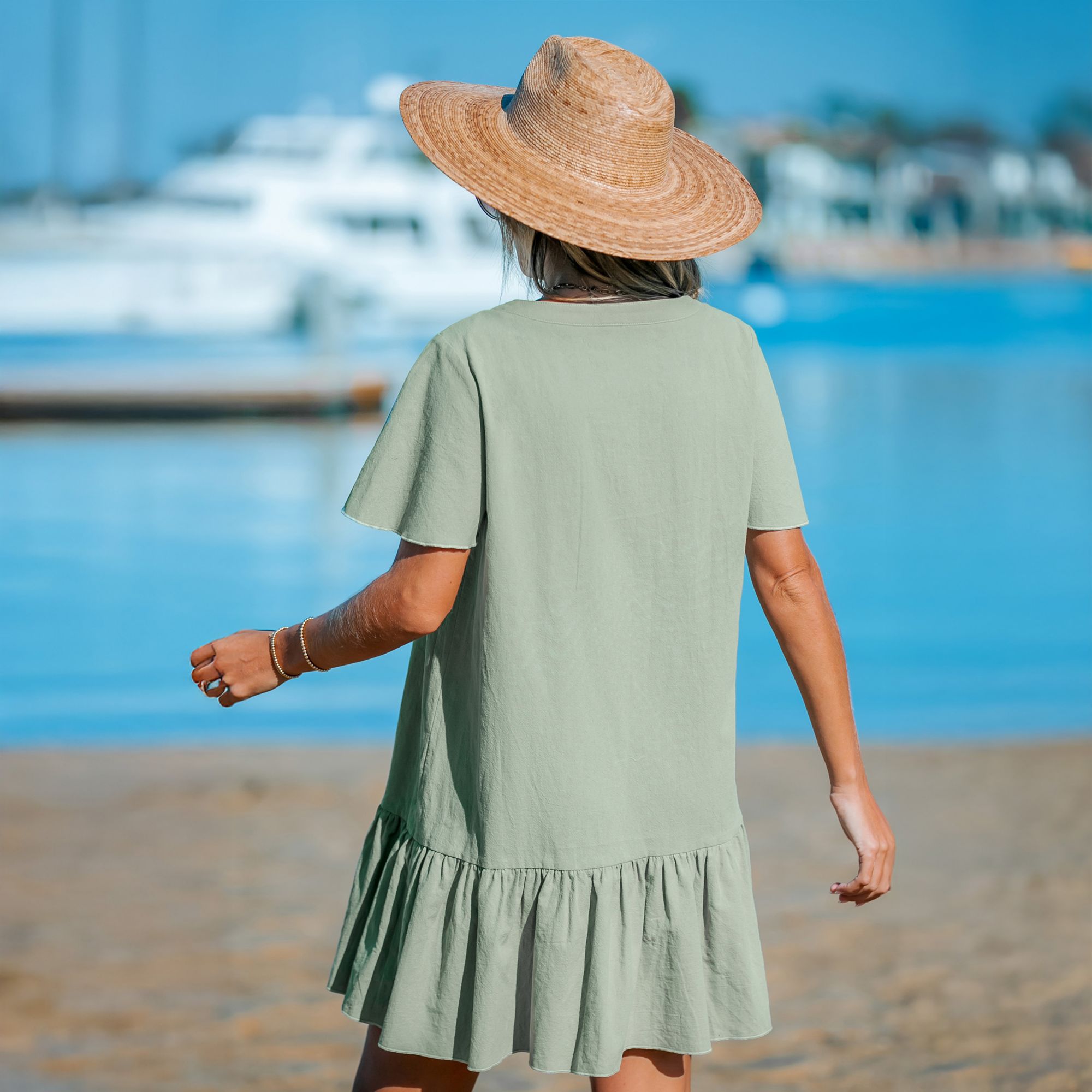 Cupshe Women's V-Neck Flounce Mini Dress product image