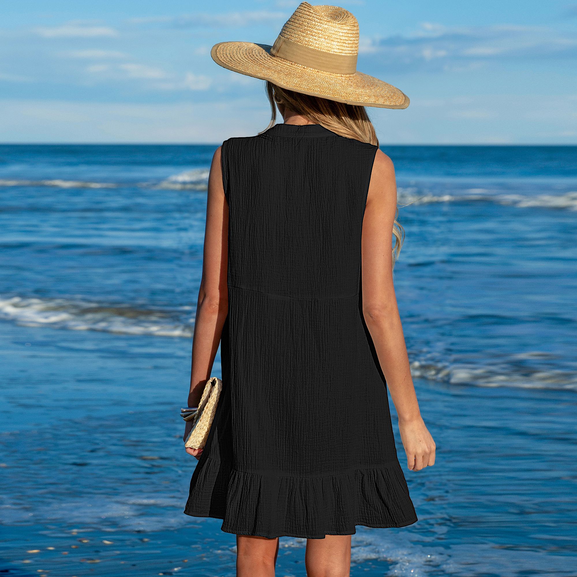 Cupshe Womens Ruffle Hem Cover-up Dress product image