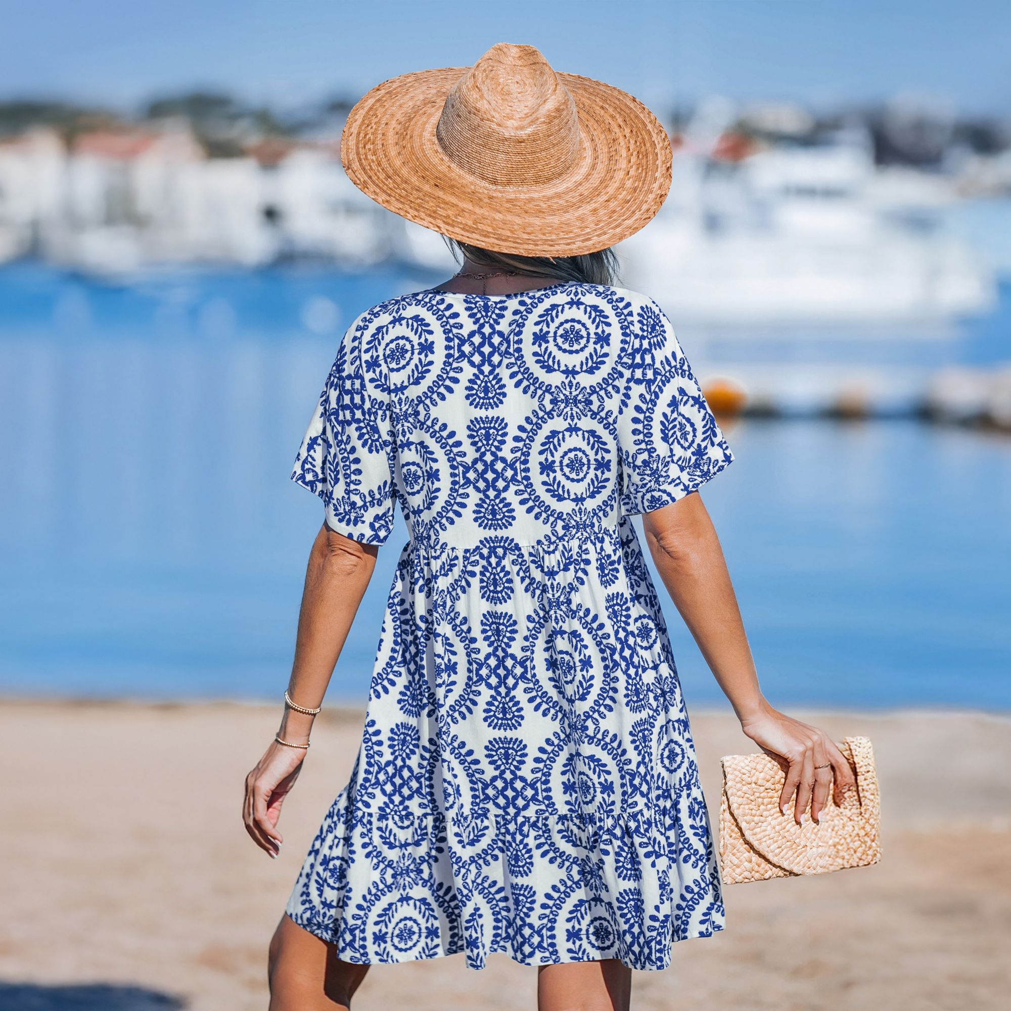 Cupshe Women's Boho Chic Beach Mini Dress product image