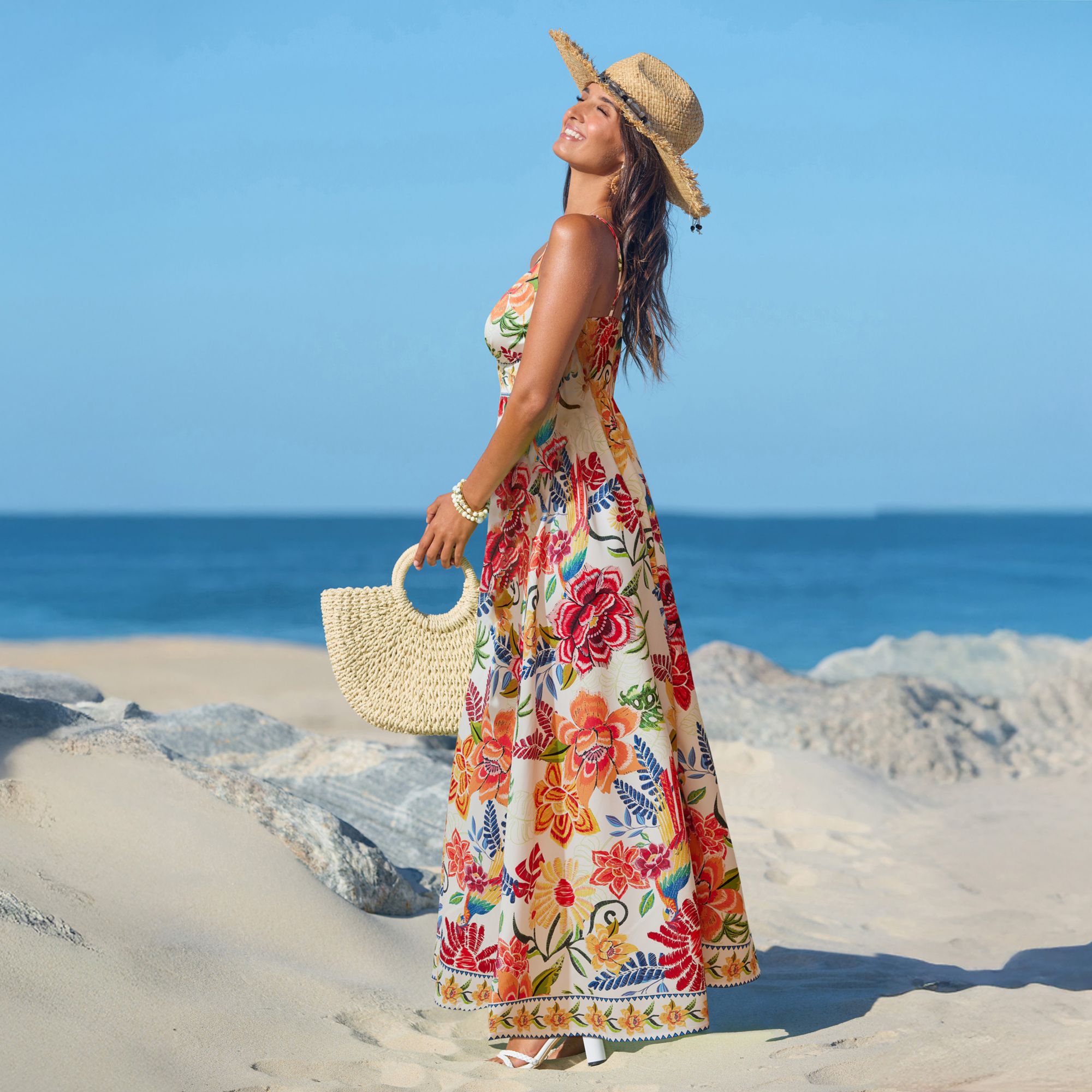 Cupshe Women's Chic Floral Print Tiered Maxi Dress product image
