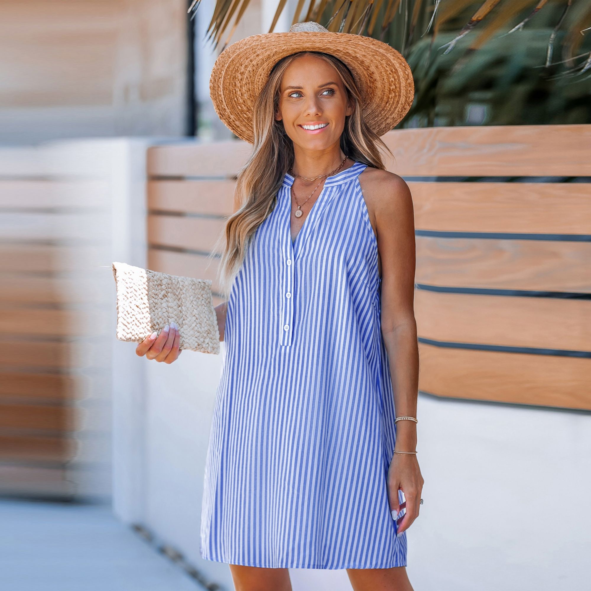 CUPSHE Women's Royal Striped Mini Dress product image