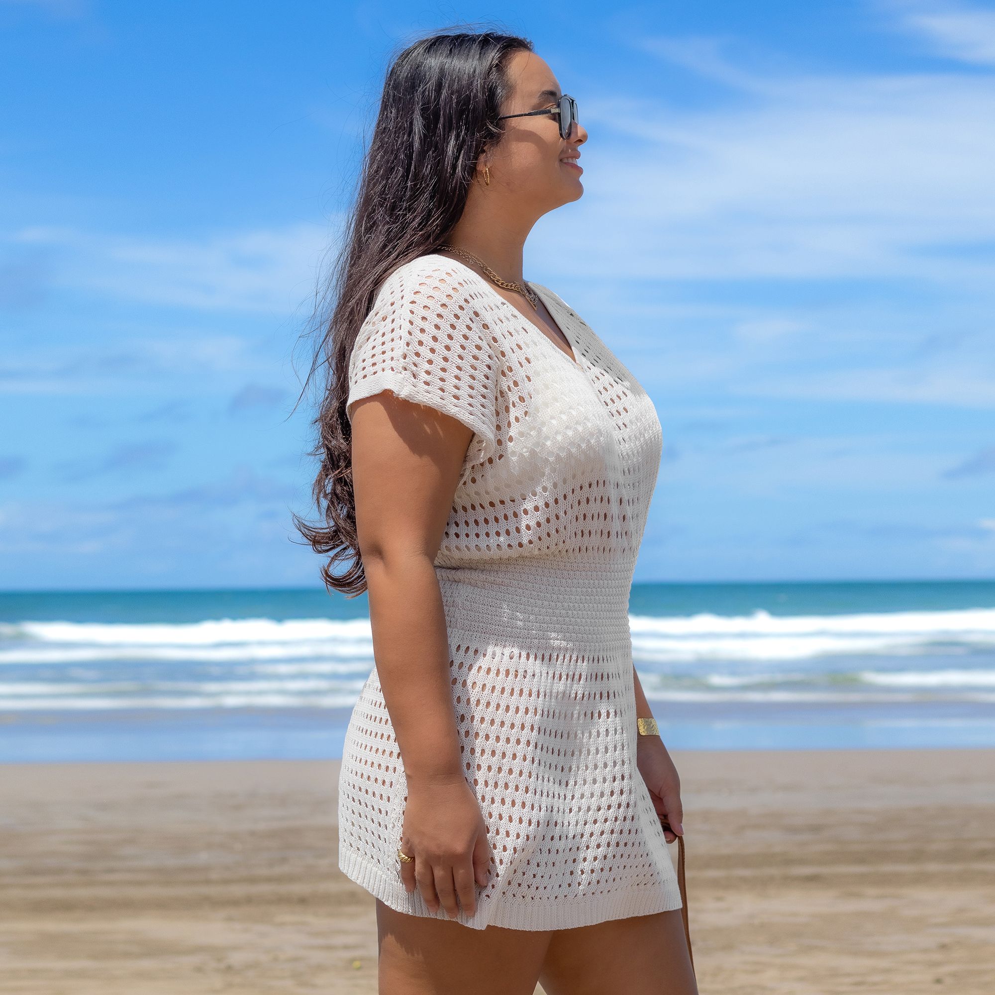 Cupshe Women's V-Neck Mini Cover-Up Dress product image