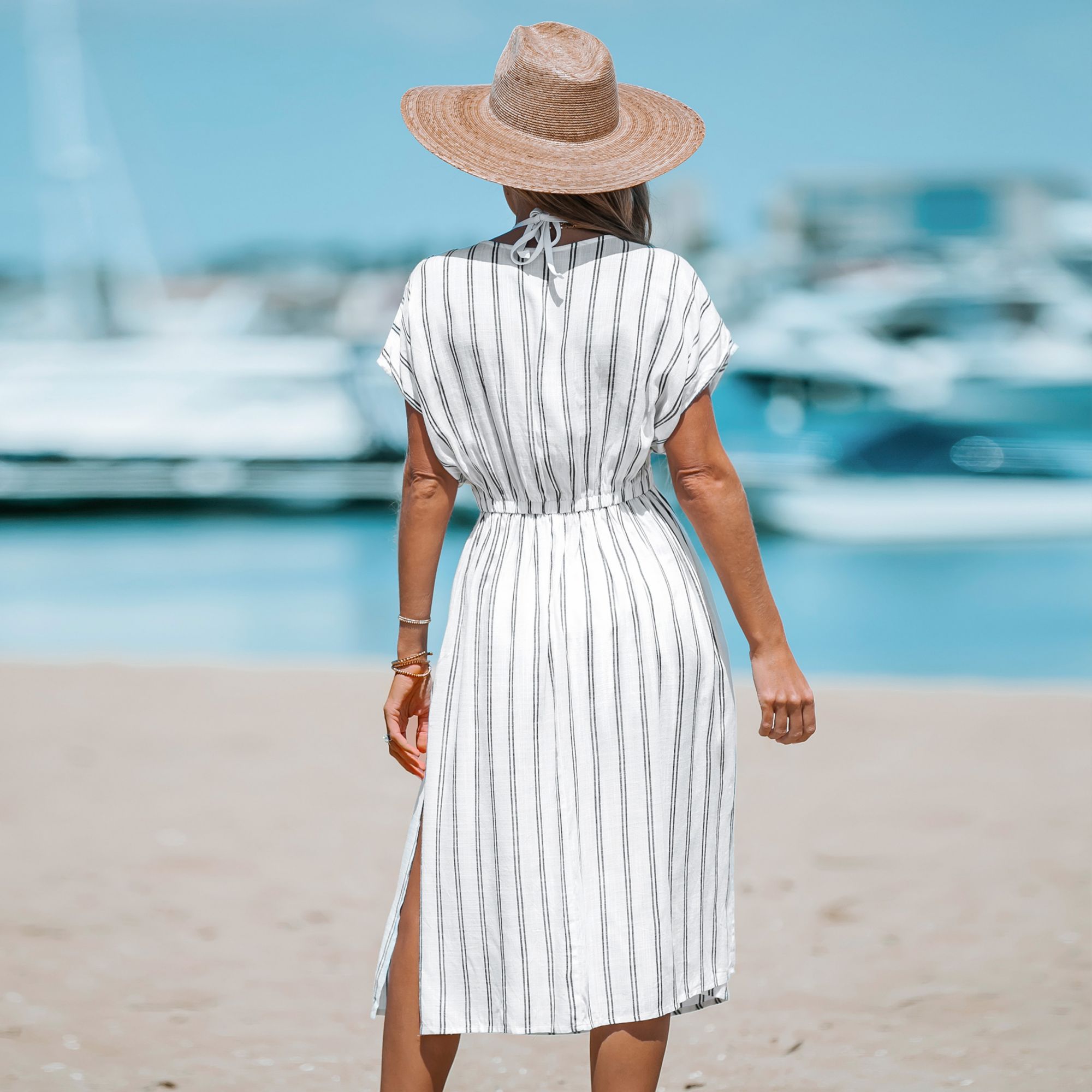 Cupshe Women's Side Split Midi Length Cover-up Dress product image