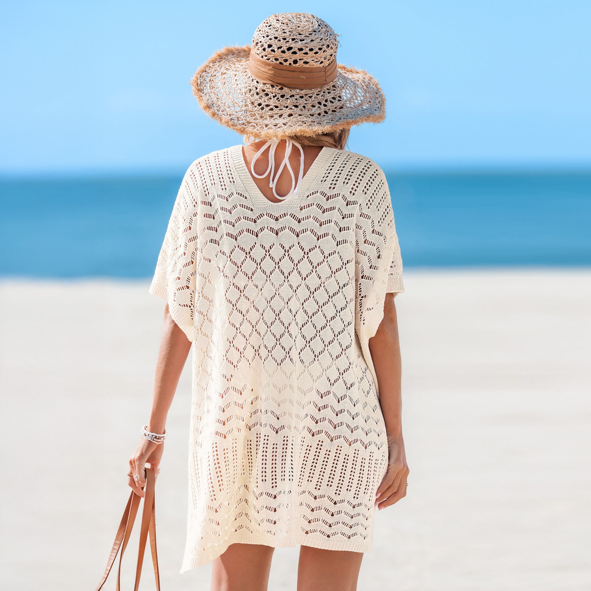 Cupshe Women's Crochet Lace Elegant Cover-up Dress product image