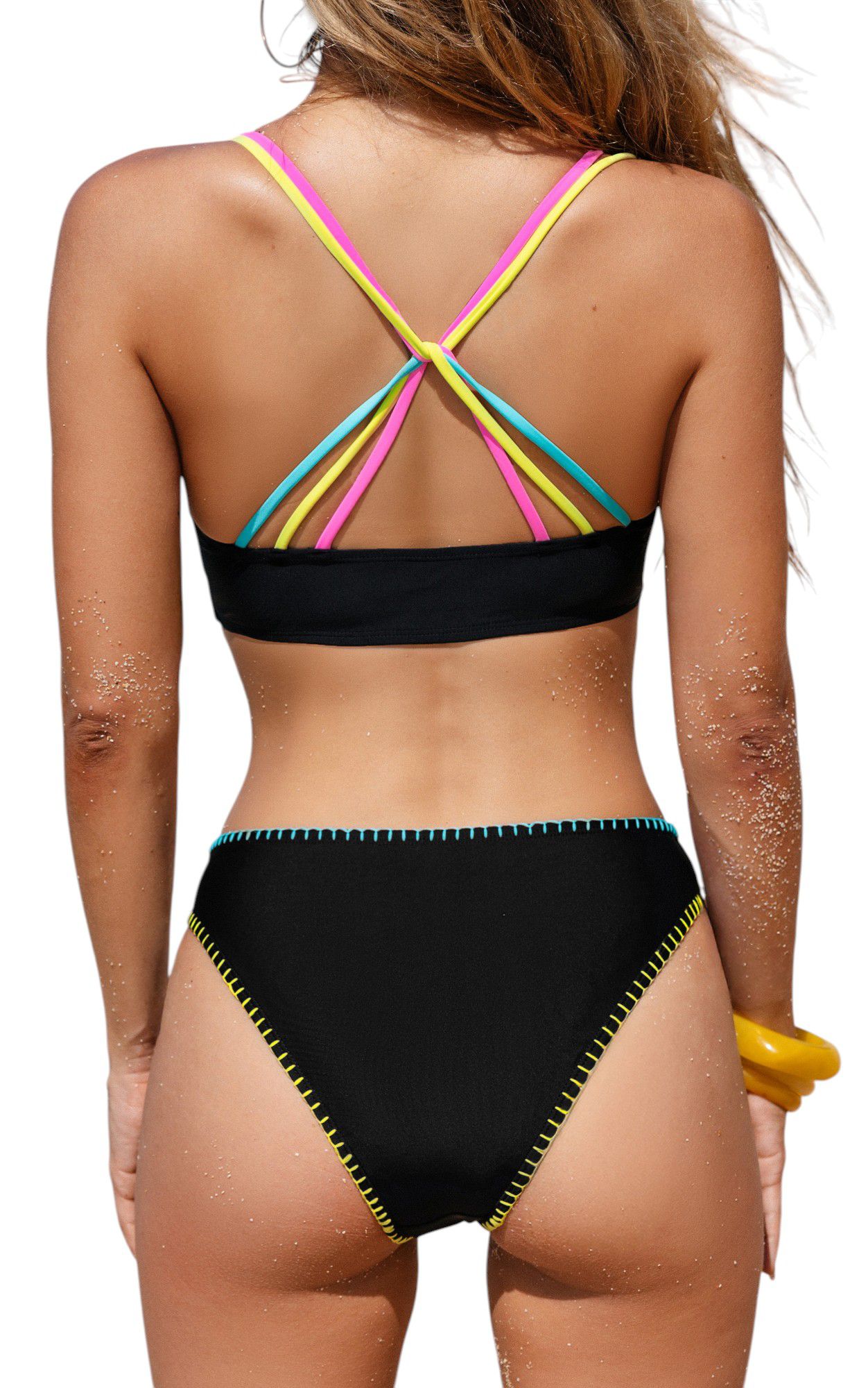 CUPSHE Women's Black Contrast Bikini Swimsuit Set product image