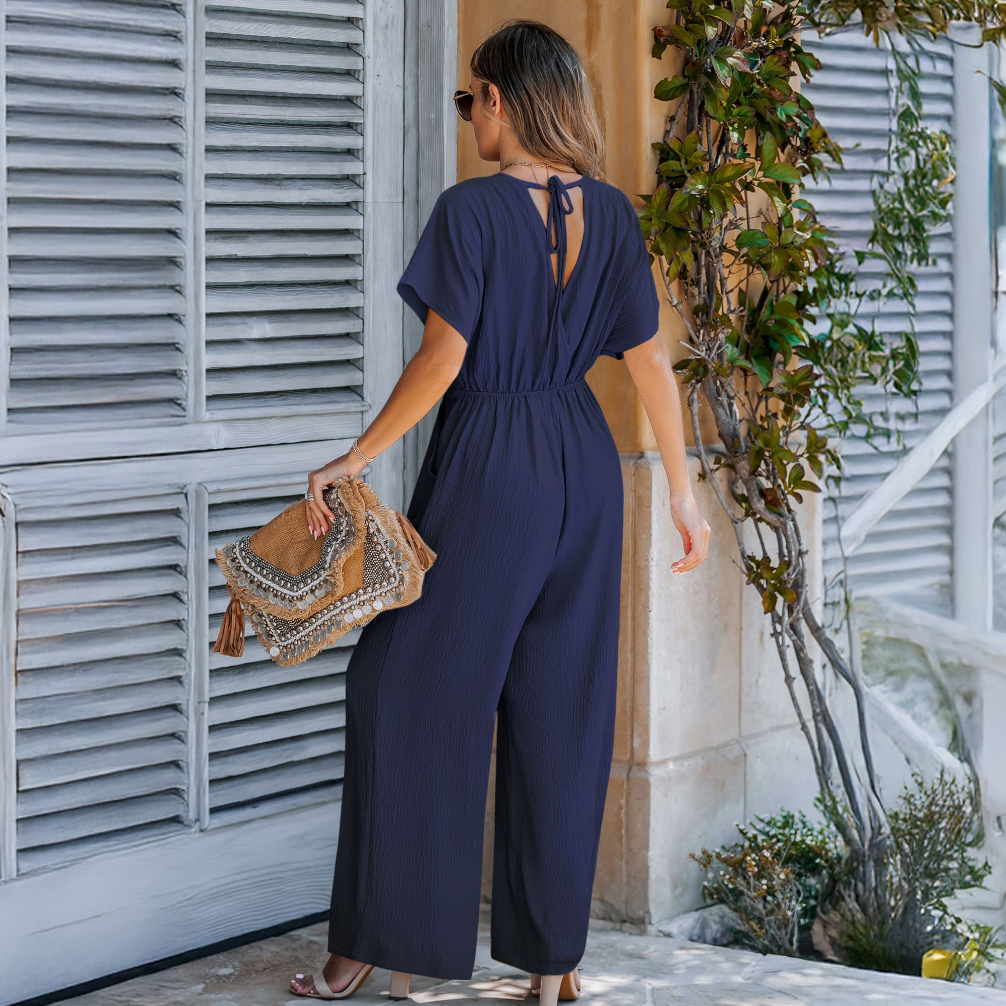 Cupshe Women's Surplice Neckline Wide Leg Jumpsuit product image