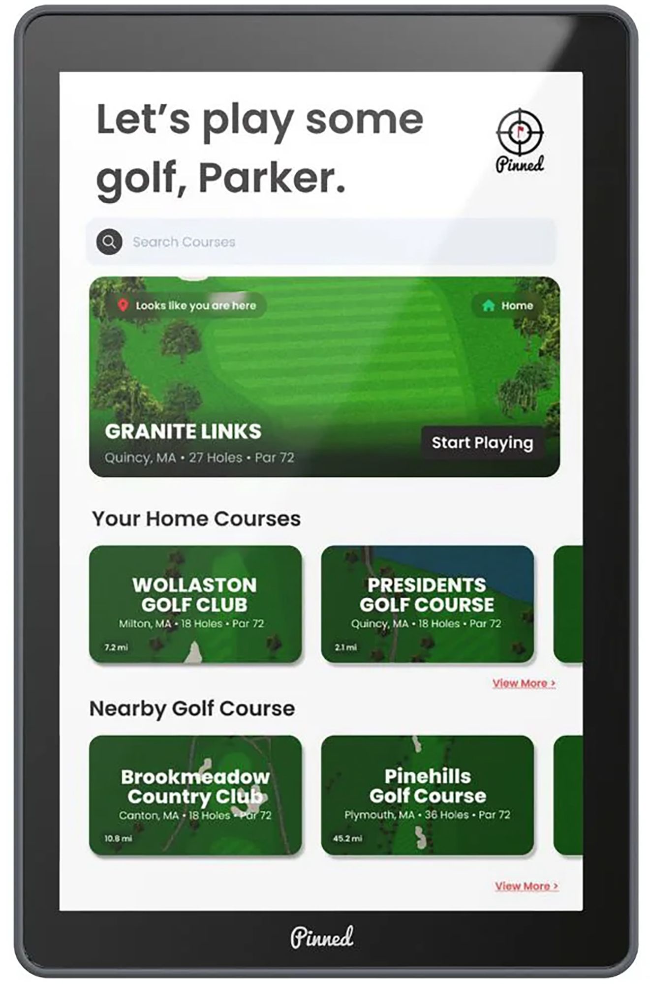 Pinned Golf Caddie GPS Golf Tablet product image