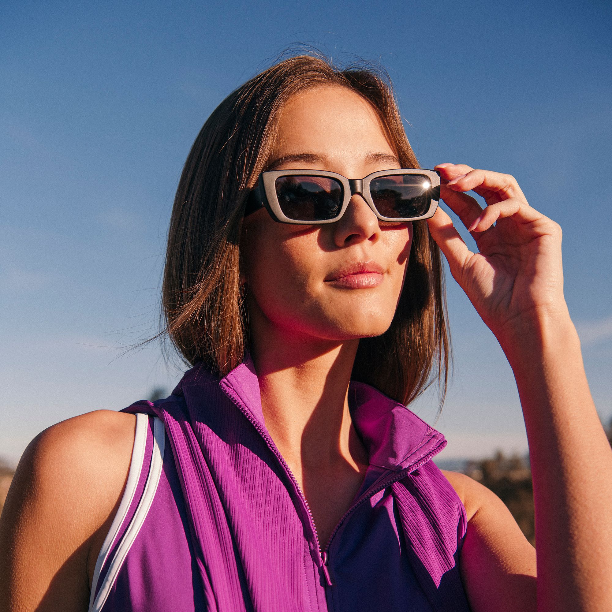 CALIA Women's Slim Rectangle Polarized Sunglasses product image