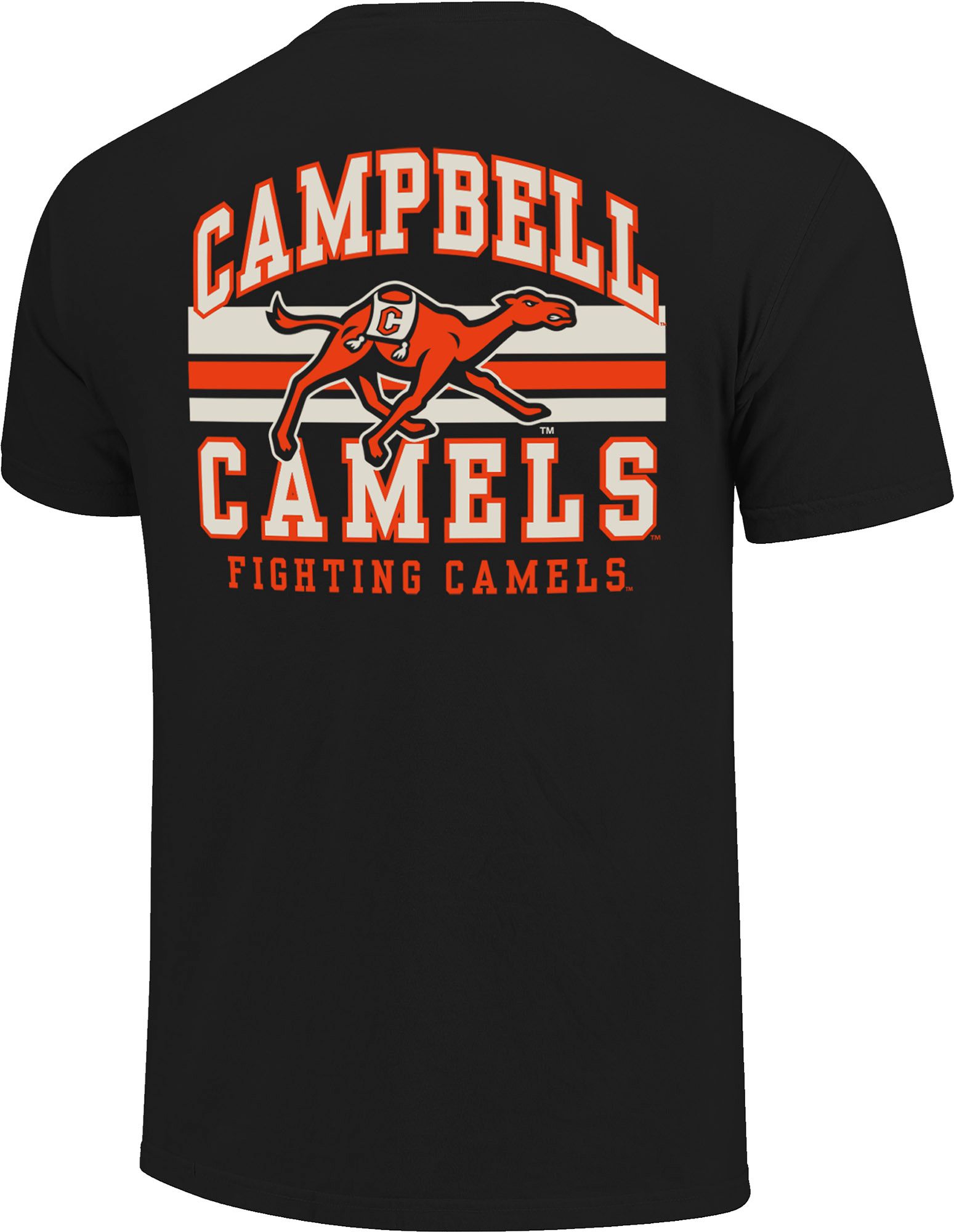 Image One Men's Campell Fighting Camels Black Mascot Arch T-Shirt product image